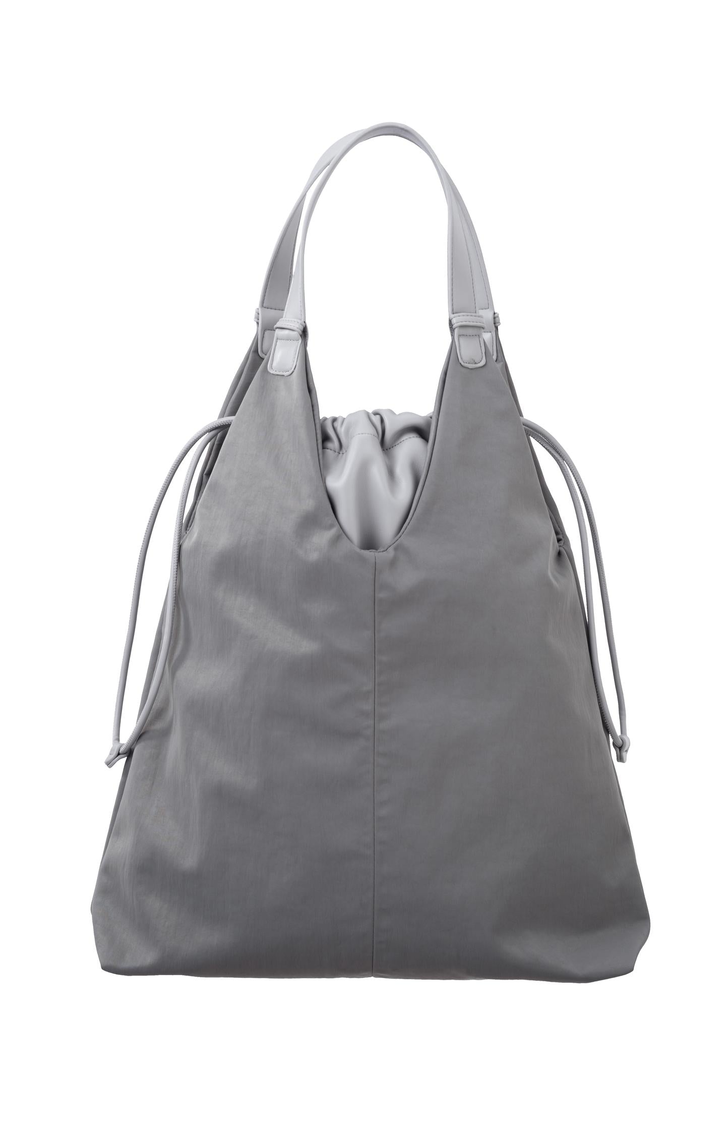 Nylon bag with faux leather detailing - Magnet Grey - Type: product