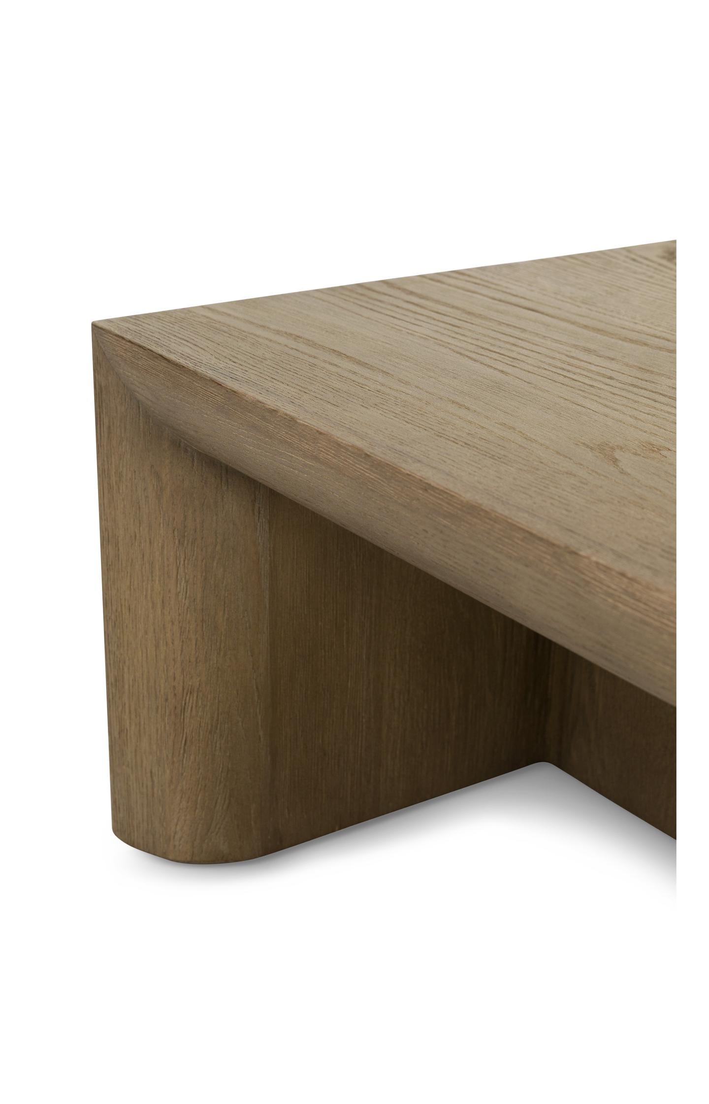 Oak veneer coffee table