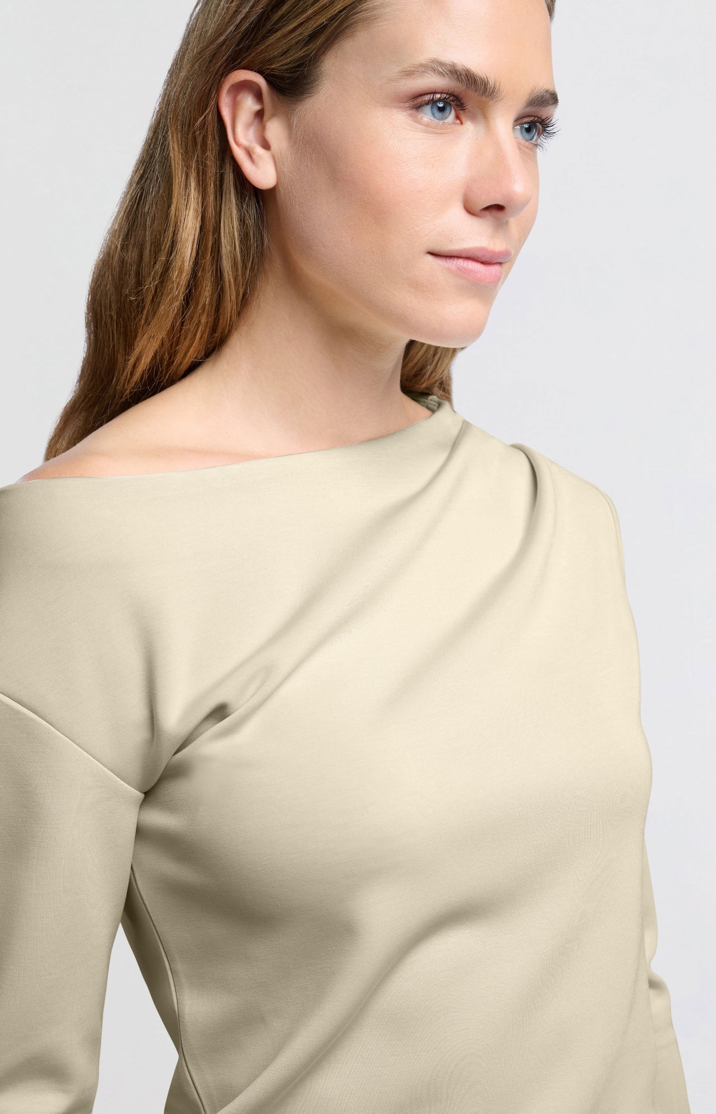 Off-shoulder top with long sleeves