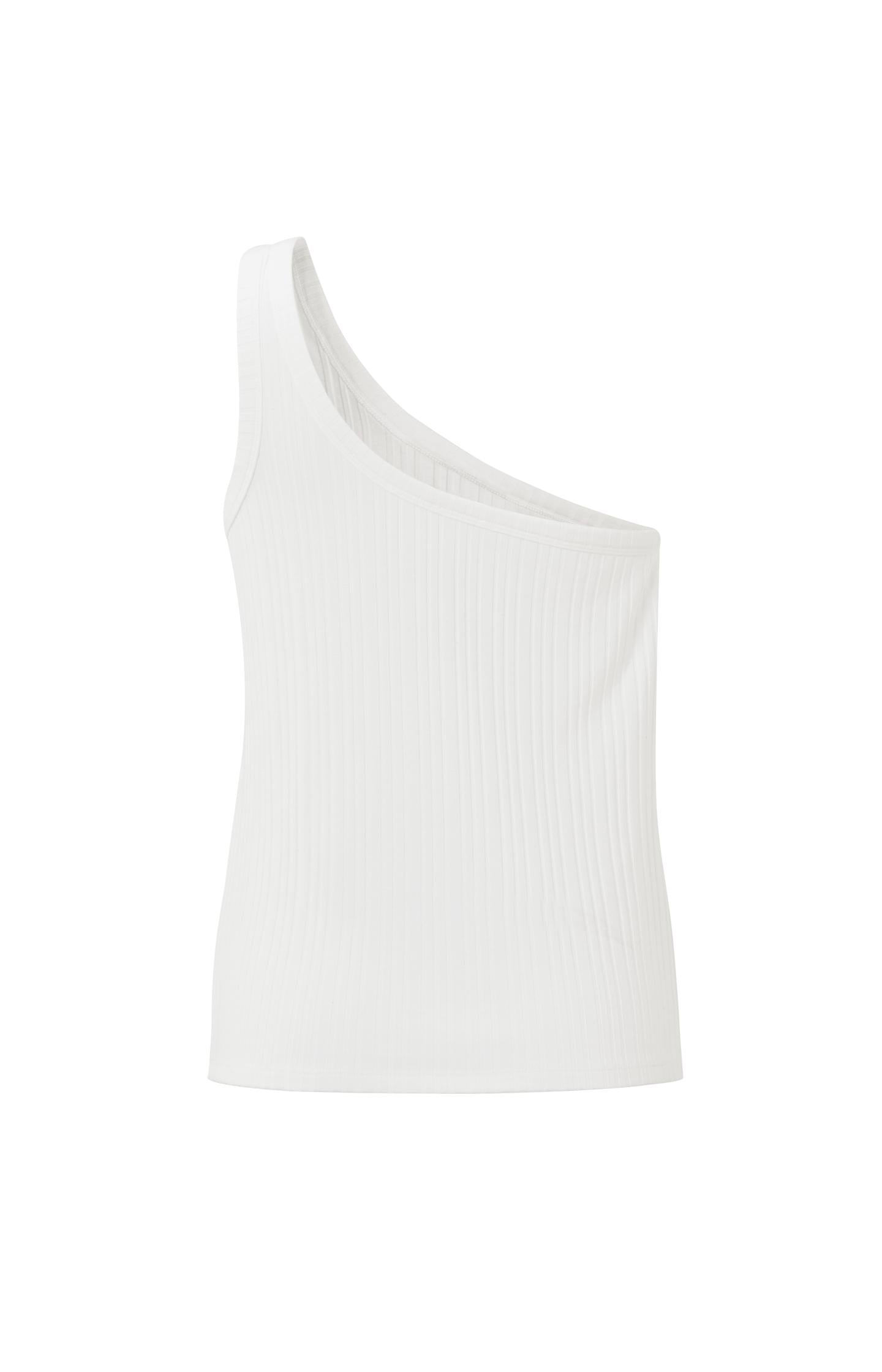 One shoulder singlet with ribbed details in regular fit