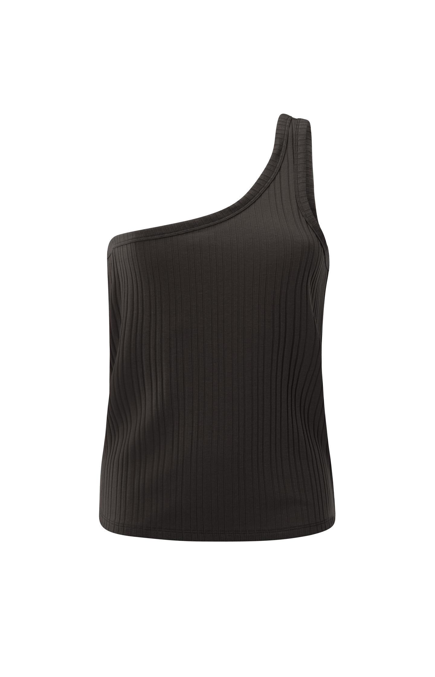 One shoulder singlet with ribbed details in regular fit - Type: product