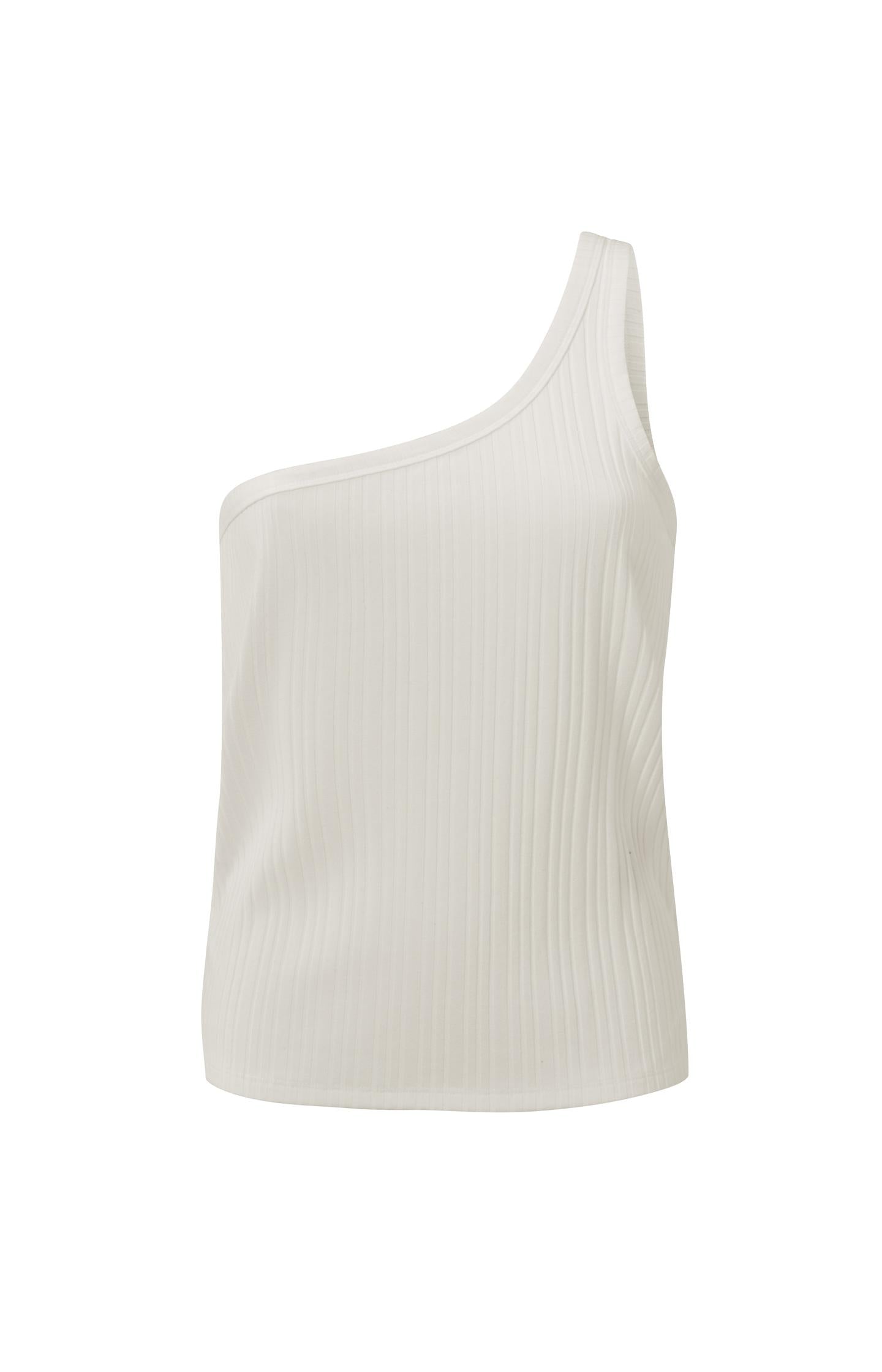 One shoulder singlet with ribbed details in regular fit - Type: product