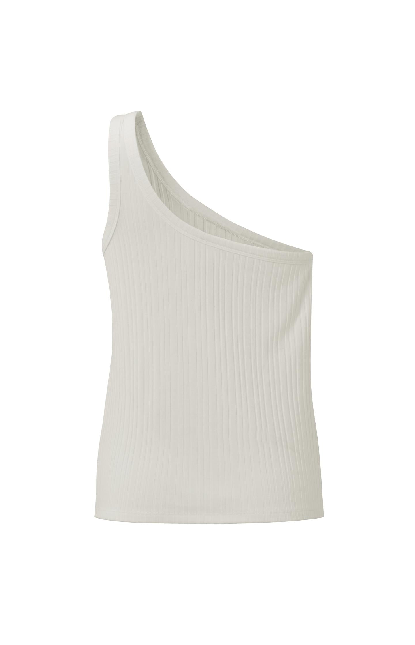 One shoulder singlet with ribbed details in regular fit