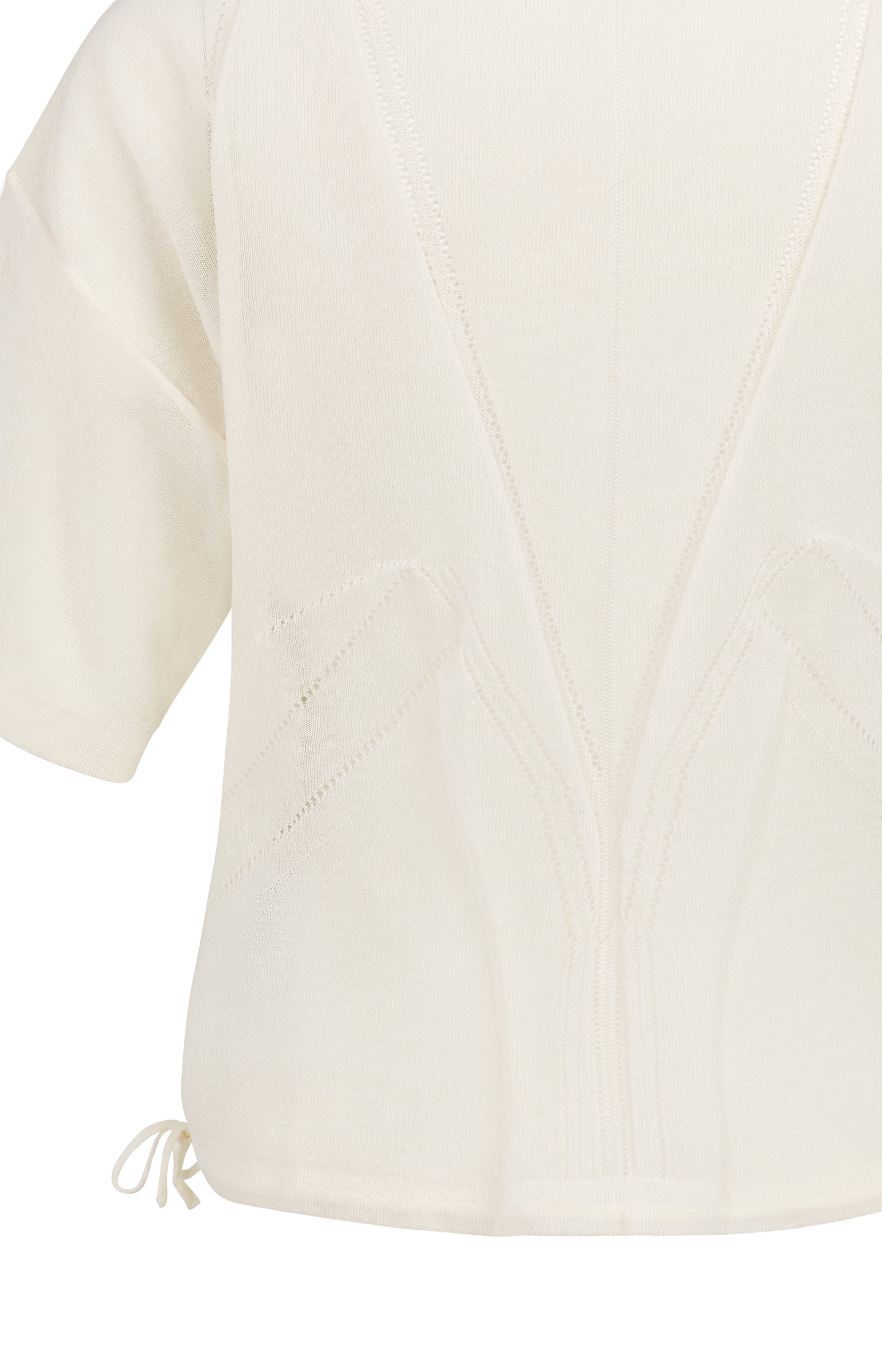 Open-knit top with ajour pattern and tie details