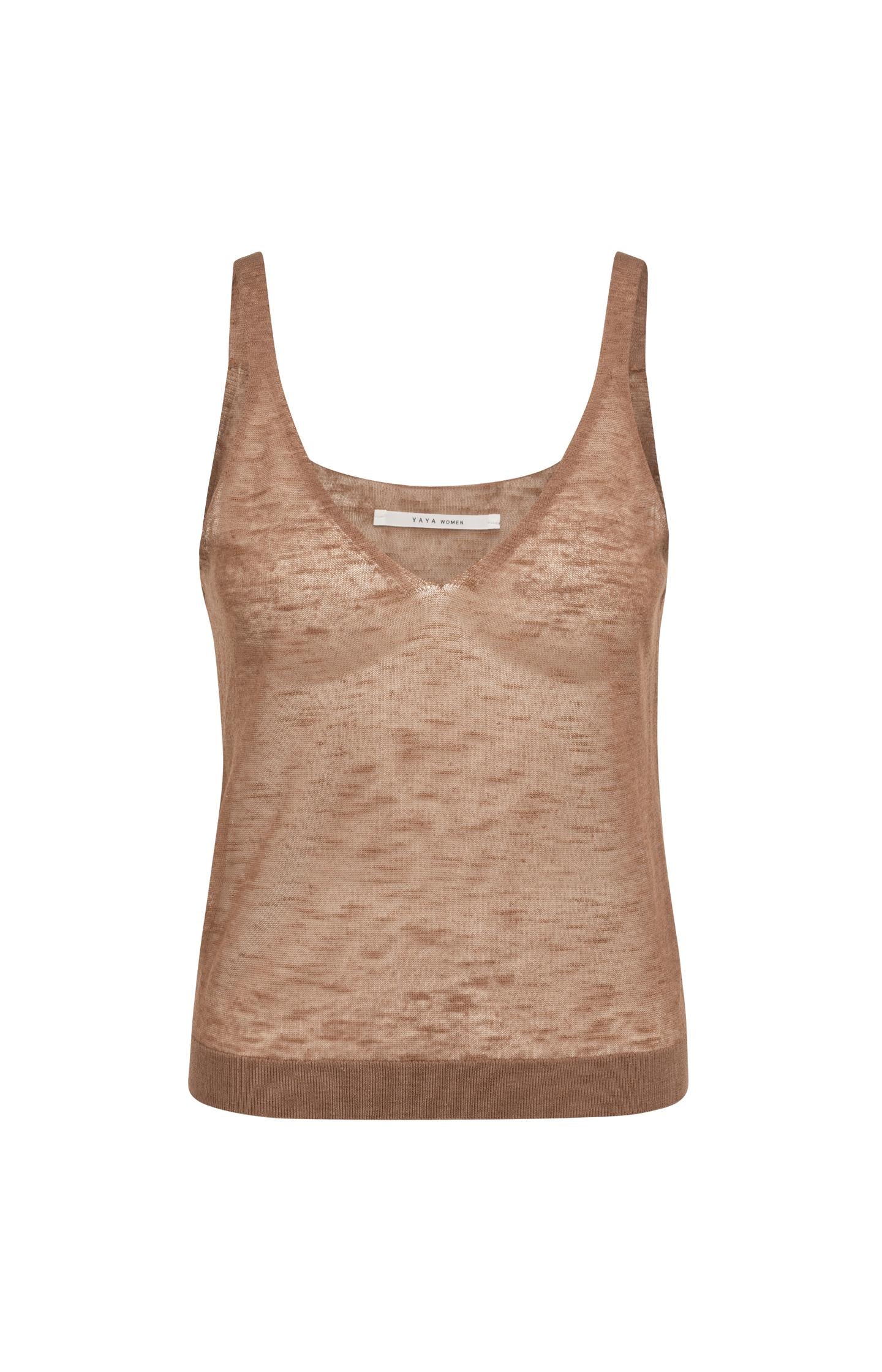 Open-knit top with matching underlayer