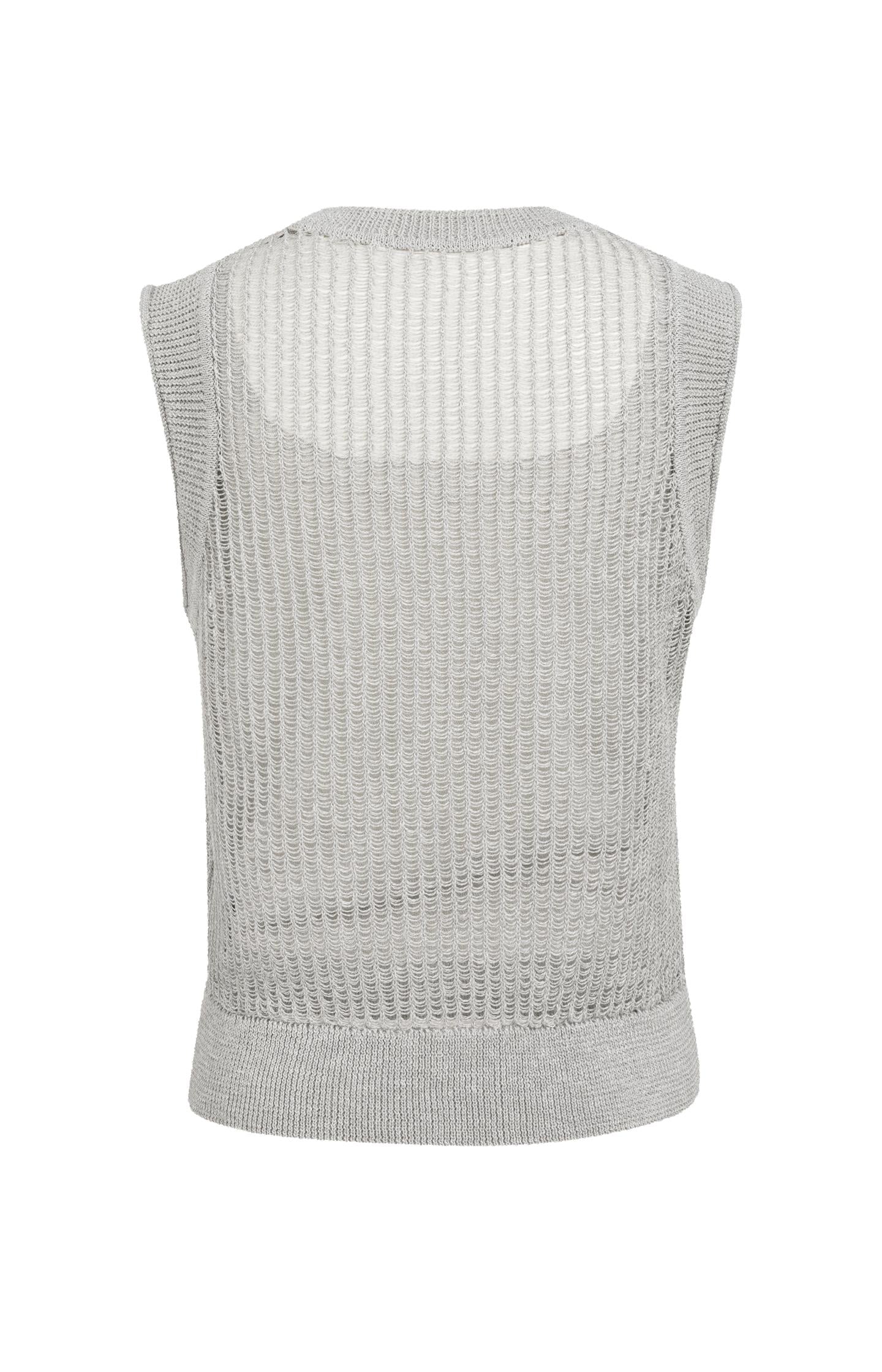 Open-knit top with matching underlayer