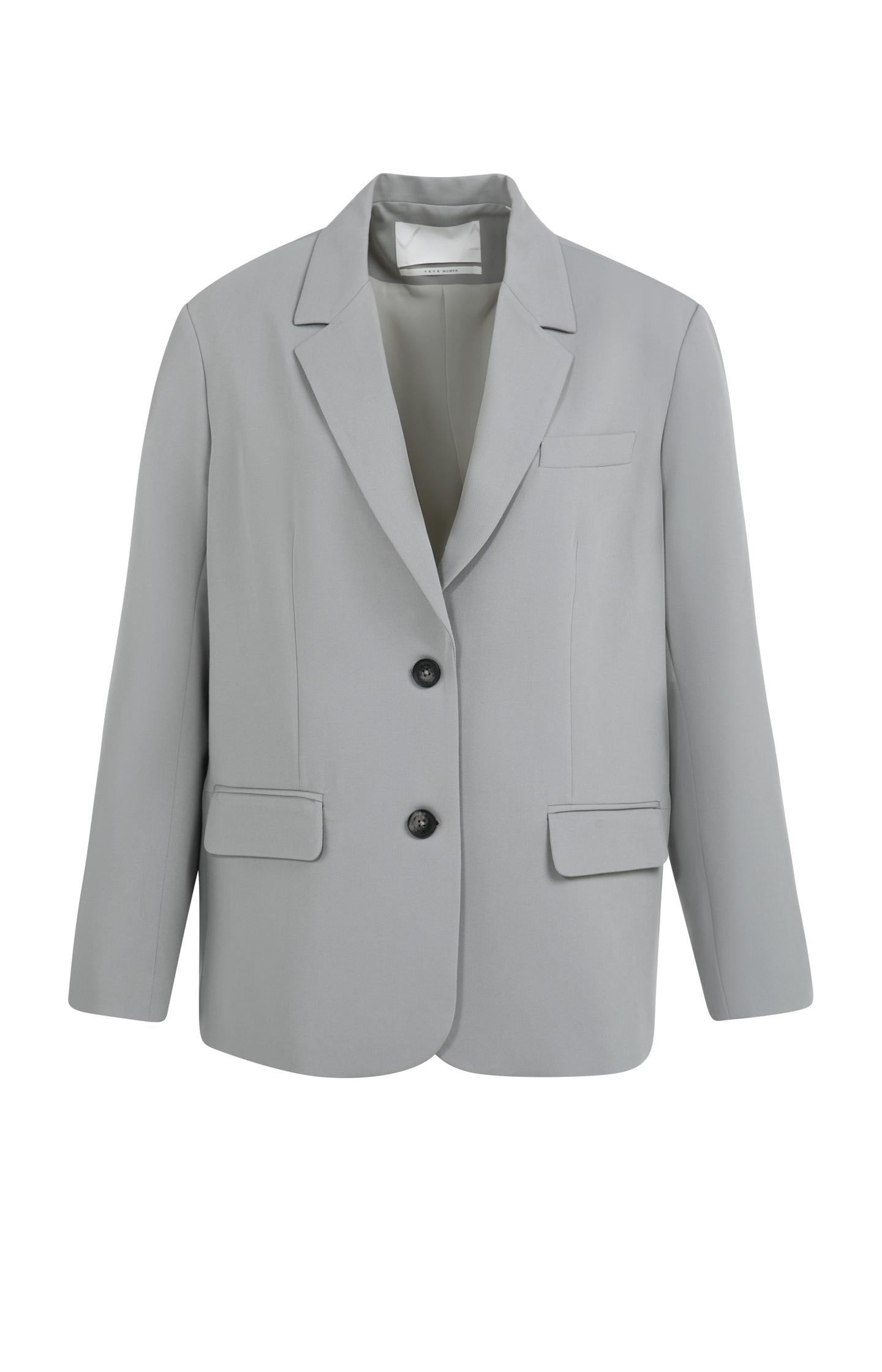 Oversized blazer with fancy button details - Grey - Type: product