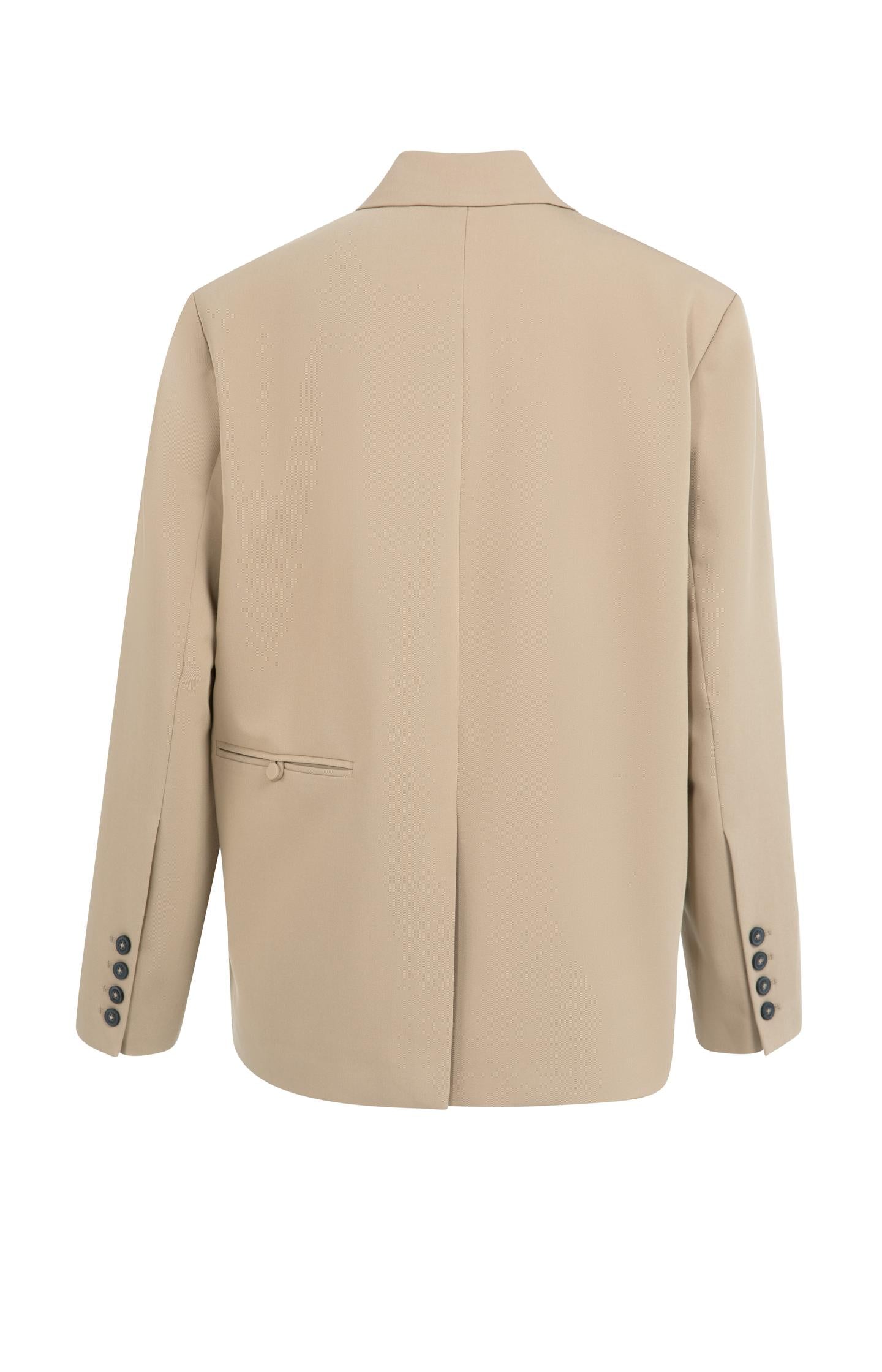 Oversized blazer with fancy button details - Brown