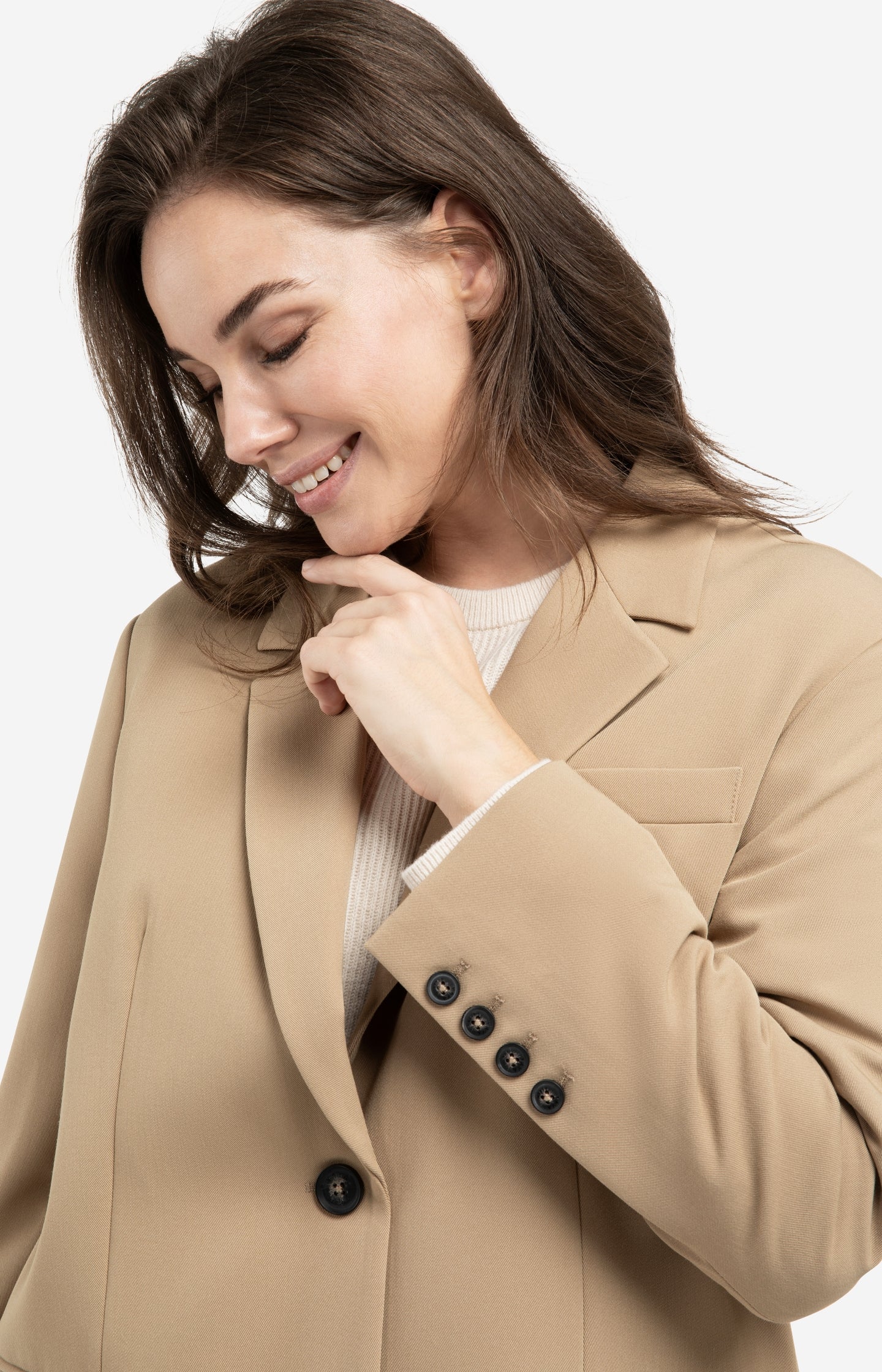 Oversized blazer with fancy button details - Brown