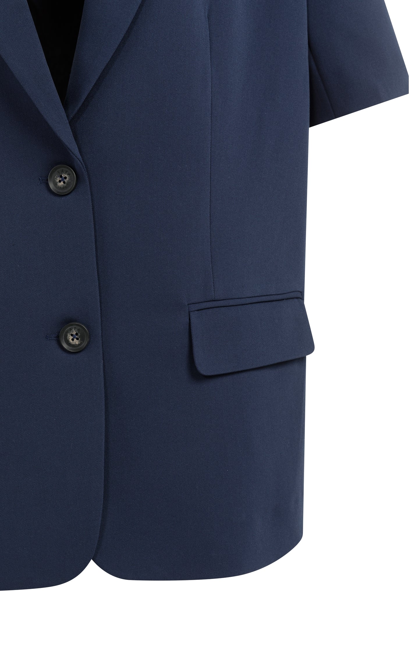 Oversized blazer with short sleeves and lapel collar - Blue