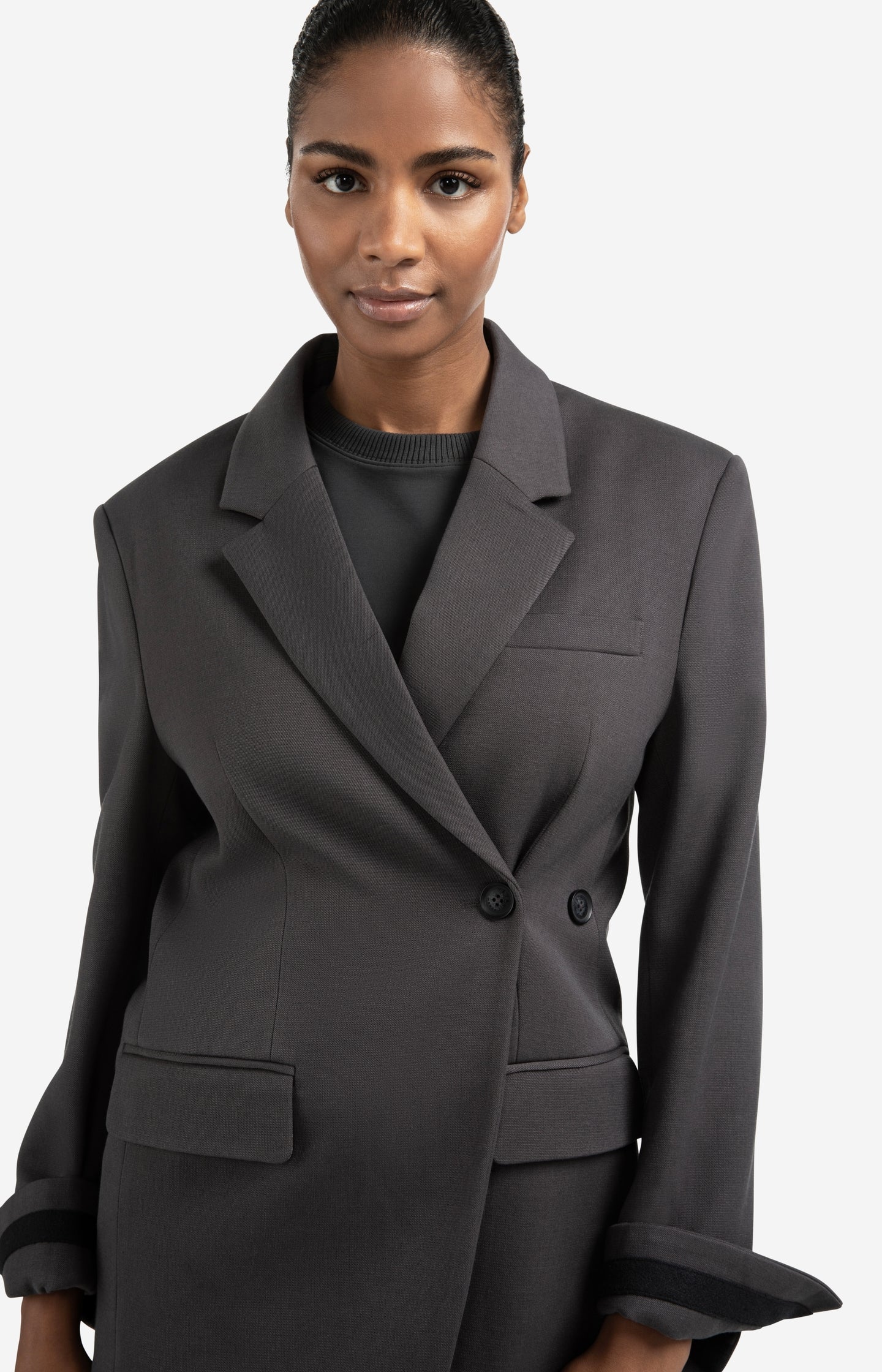 Oversized blazer with sleeve tape detail