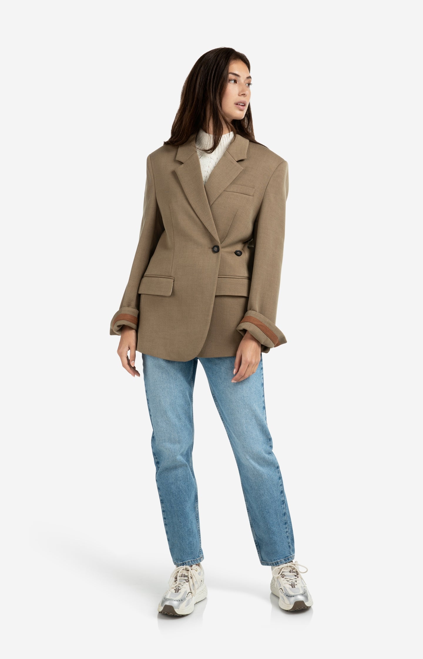 Oversized blazer with sleeve tape detail - Type: lookbook
