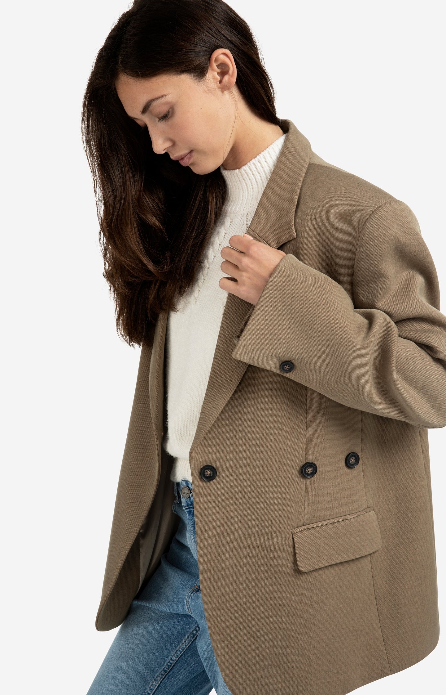Oversized blazer with sleeve tape detail