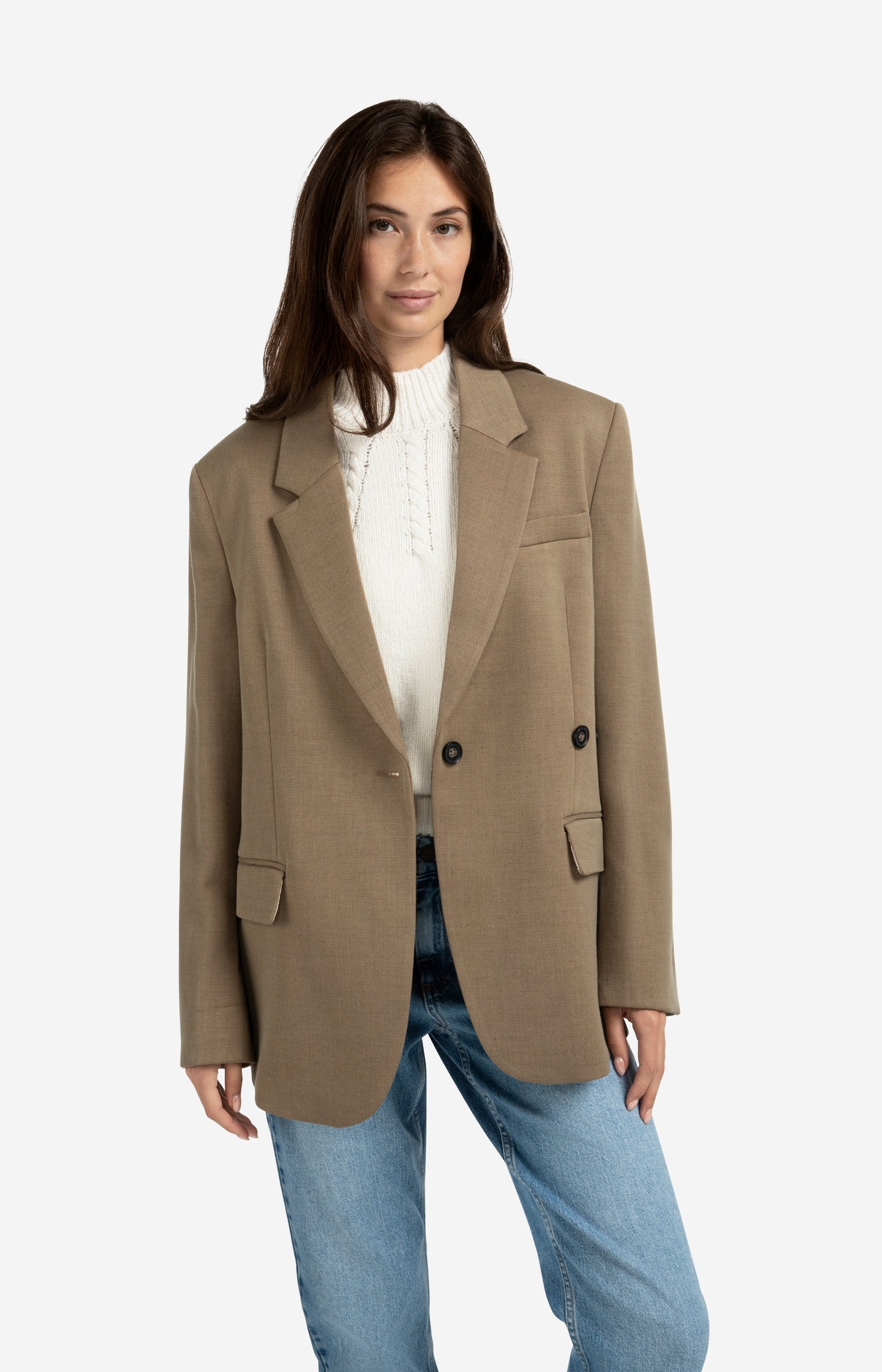 Oversized blazer with sleeve tape detail