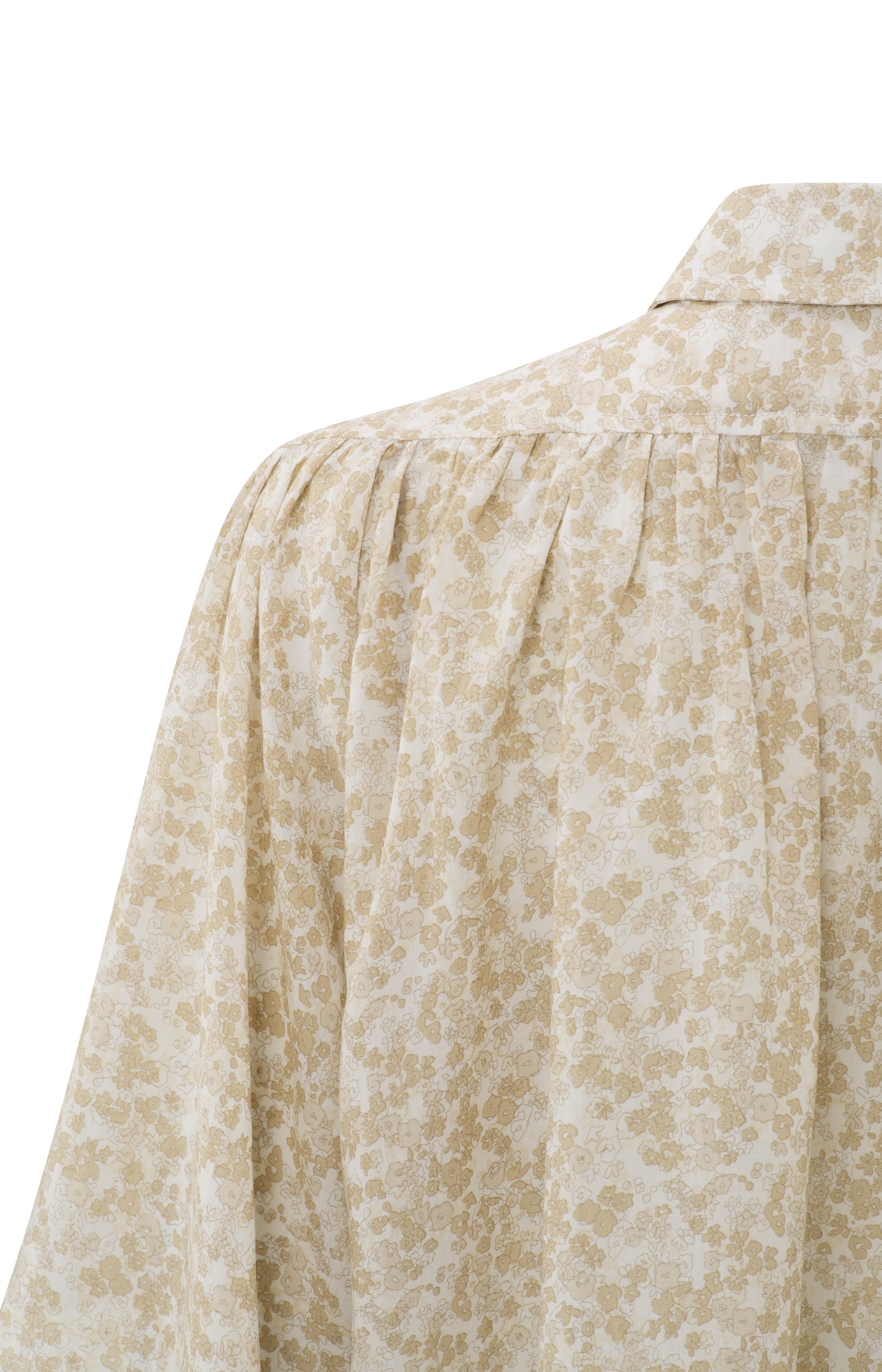 Oversized blouse with mid-length pleated and floral print