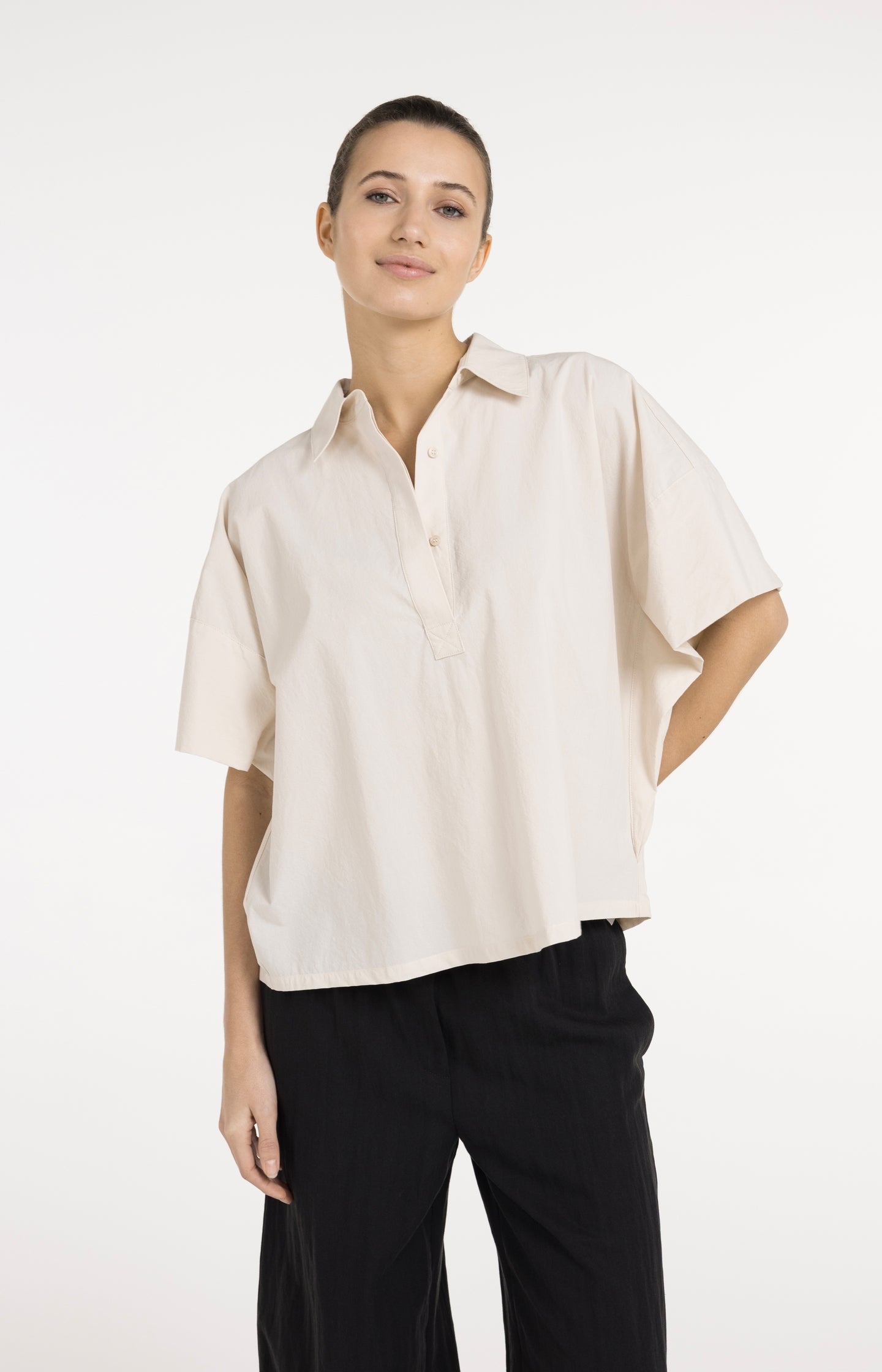 Oversized blouse with sleeve detail