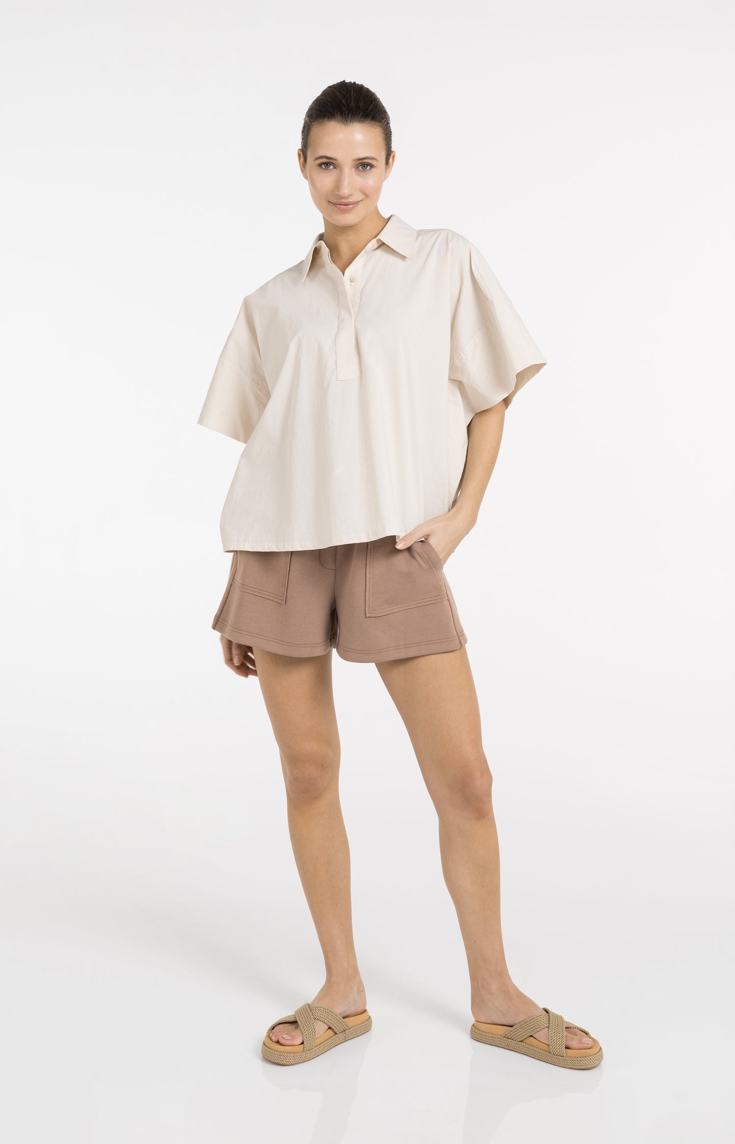 Oversized blouse with sleeve detail