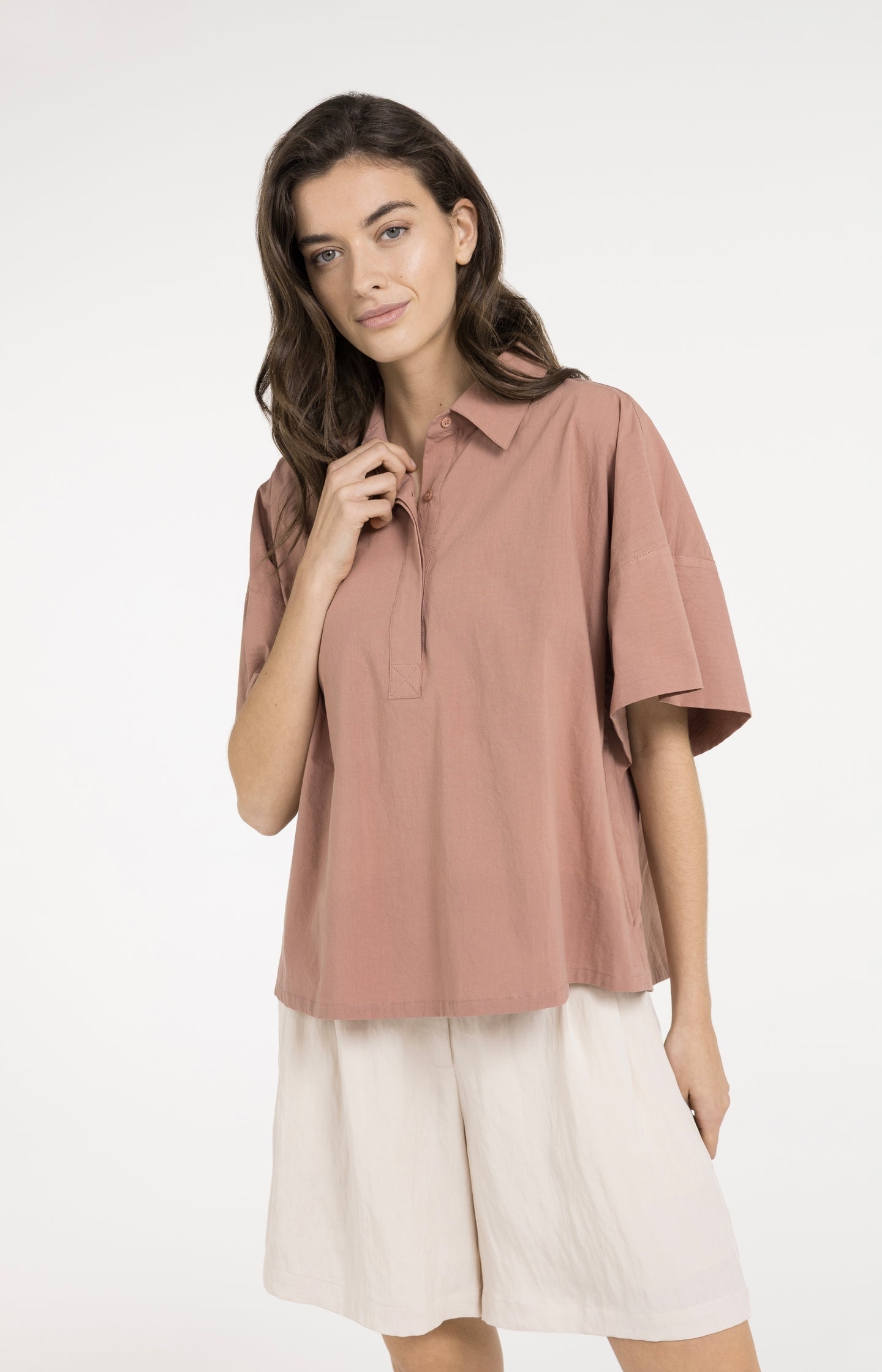 Oversized blouse with sleeve detail