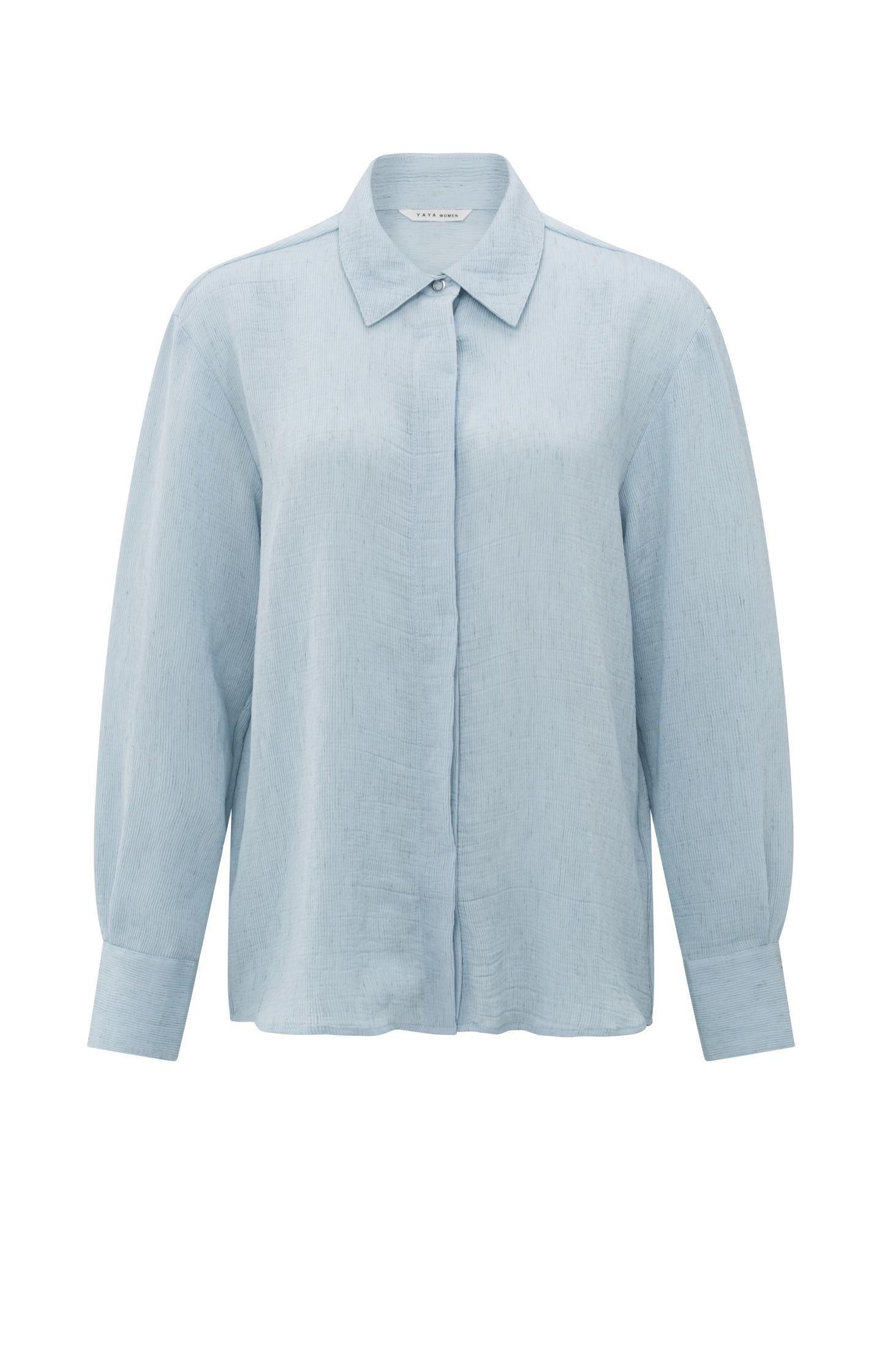 Oversized blouse with snap button closure - Type: product