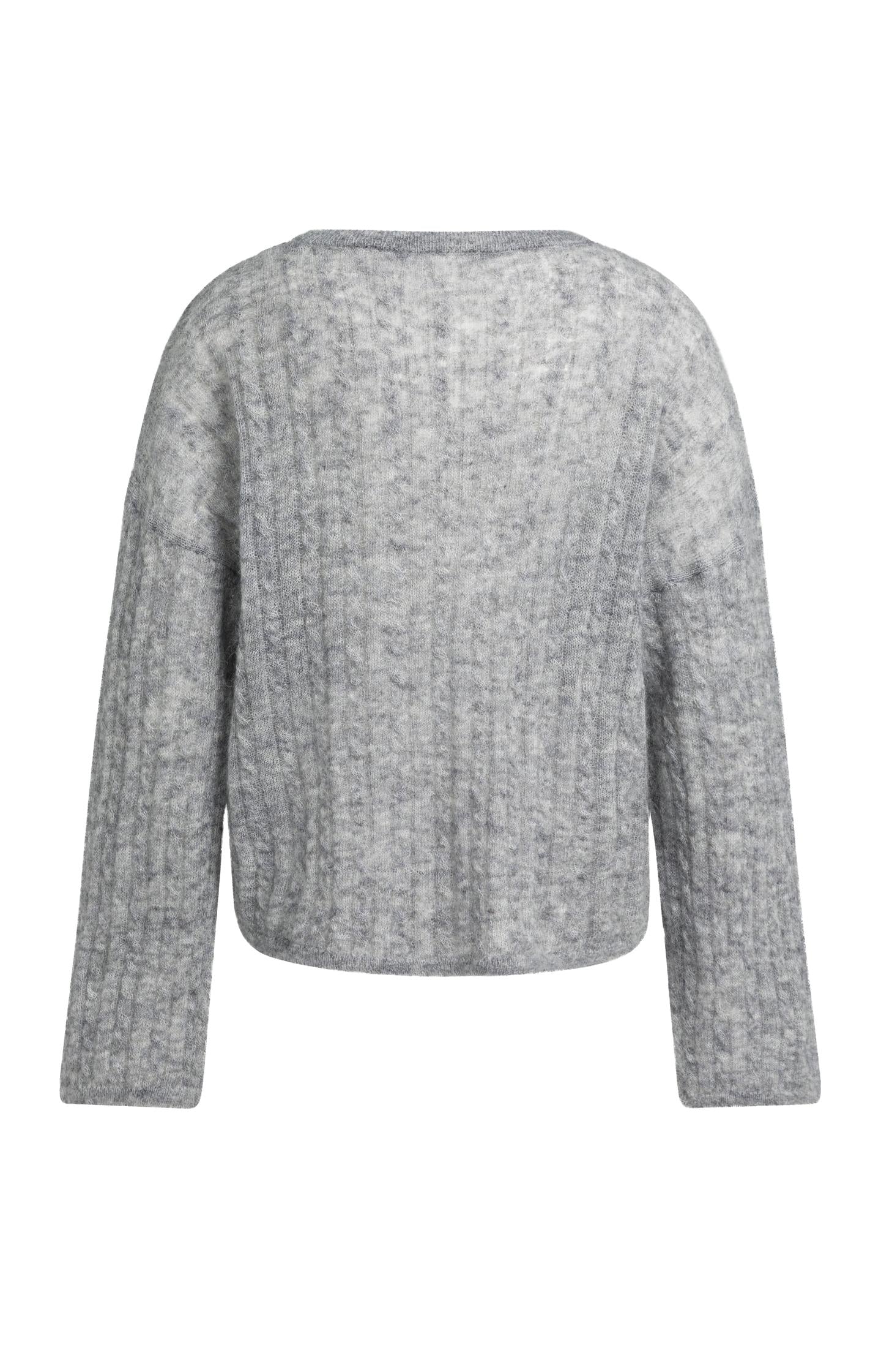 Oversized cable sweater with boat neckline