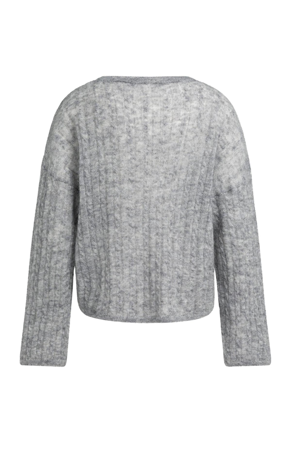 Oversized cable sweater with boat neckline