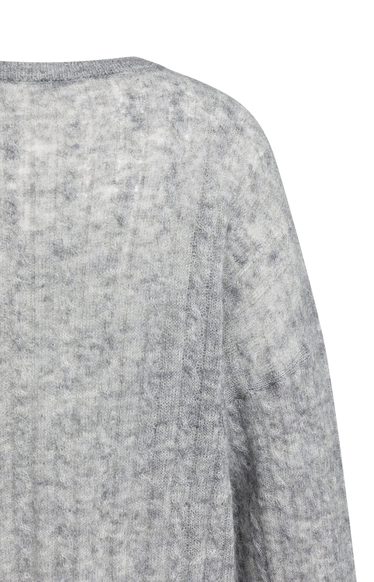 Oversized cable sweater with boat neckline