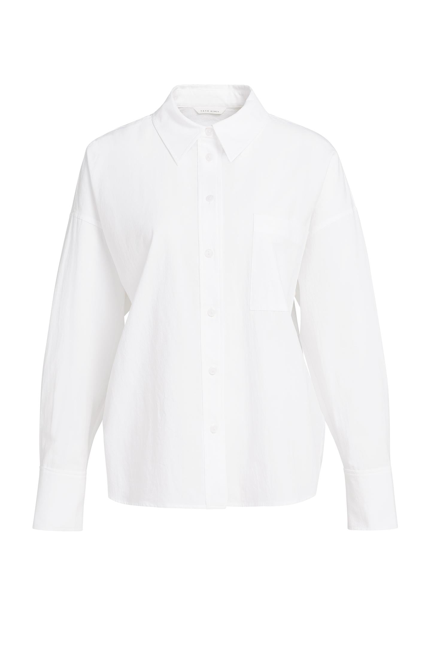 Oversized cotton blouse with chest pocket