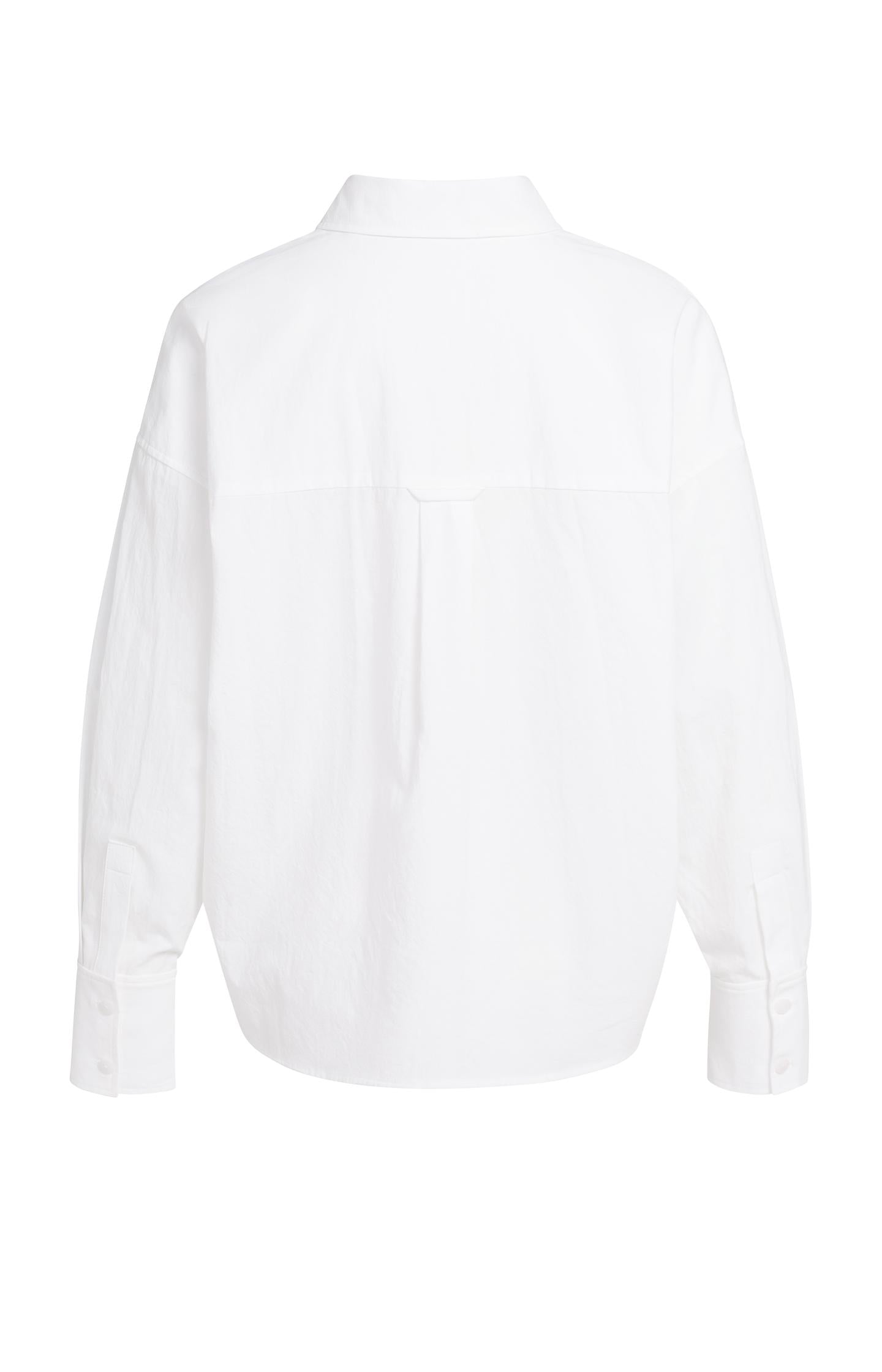 Oversized cotton blouse with chest pocket