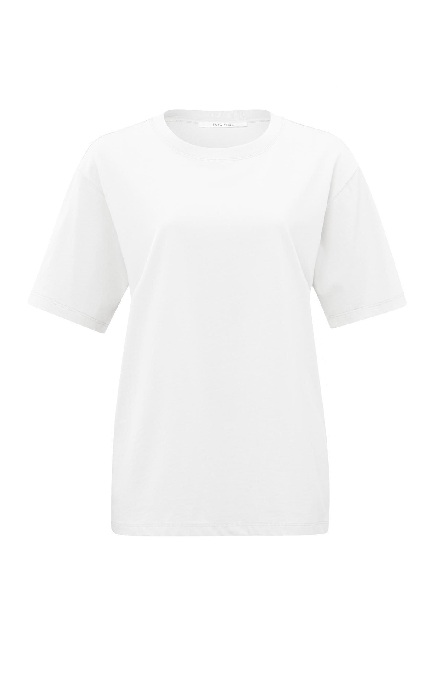 Oversized cotton T-shirt with crewneck and short sleeves - Type: product