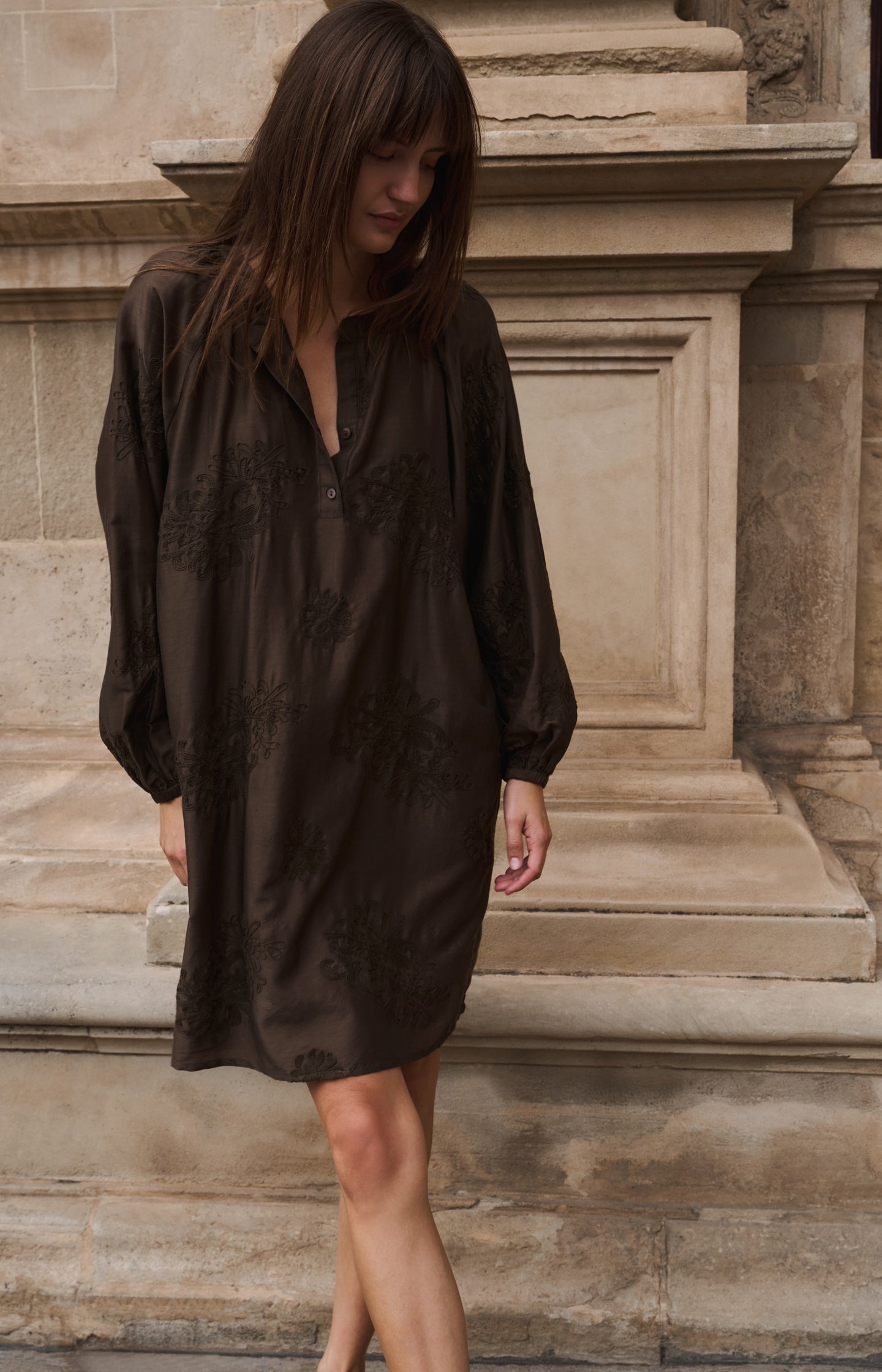 embroidered sleeve dress Oversized with long sleeves Size:dropshipping_ 20 Rate the Dress: A making it a worthwhile Pleated Skirt Dress