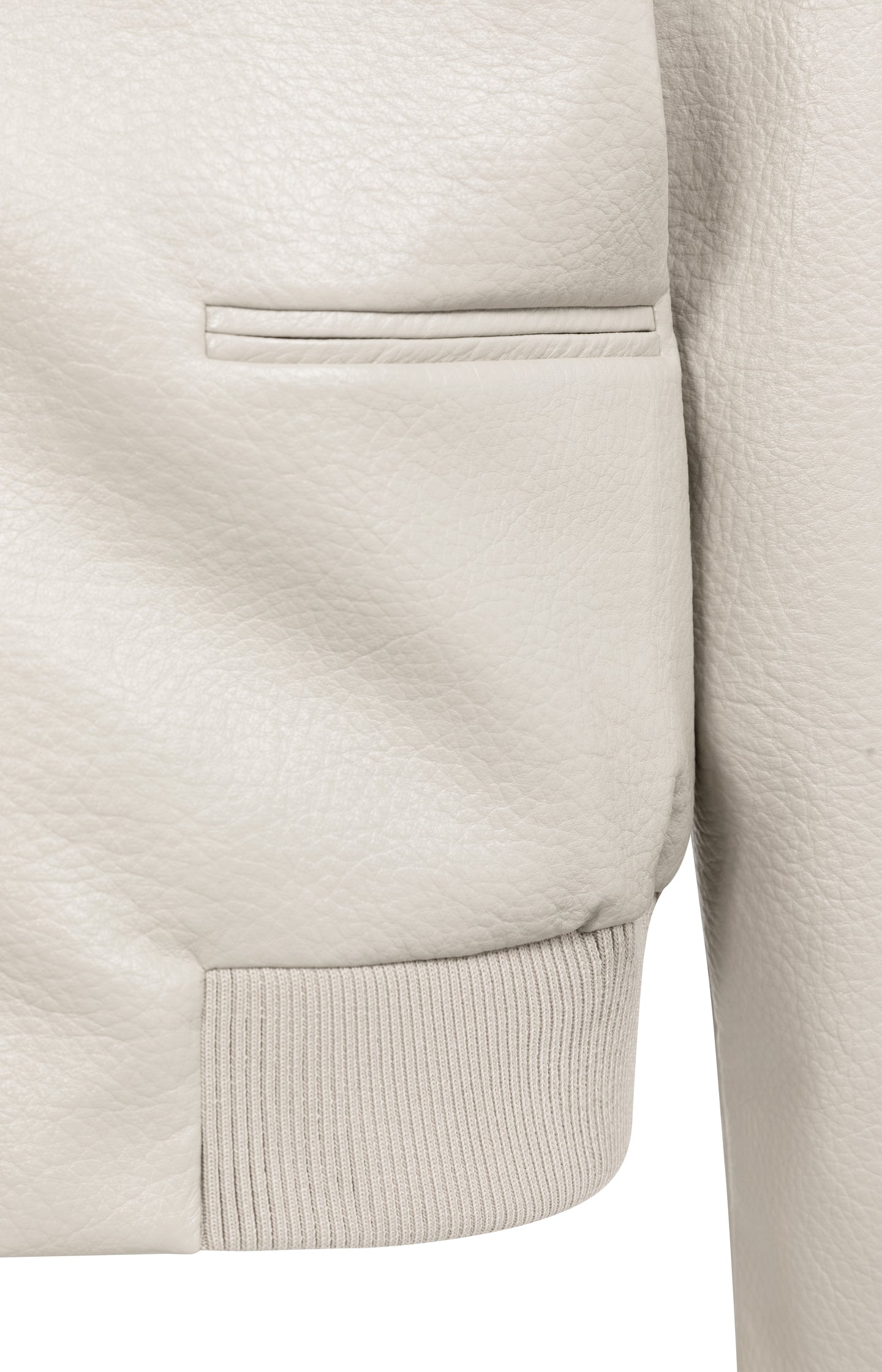 Oversized faux leather jacket with classic collar