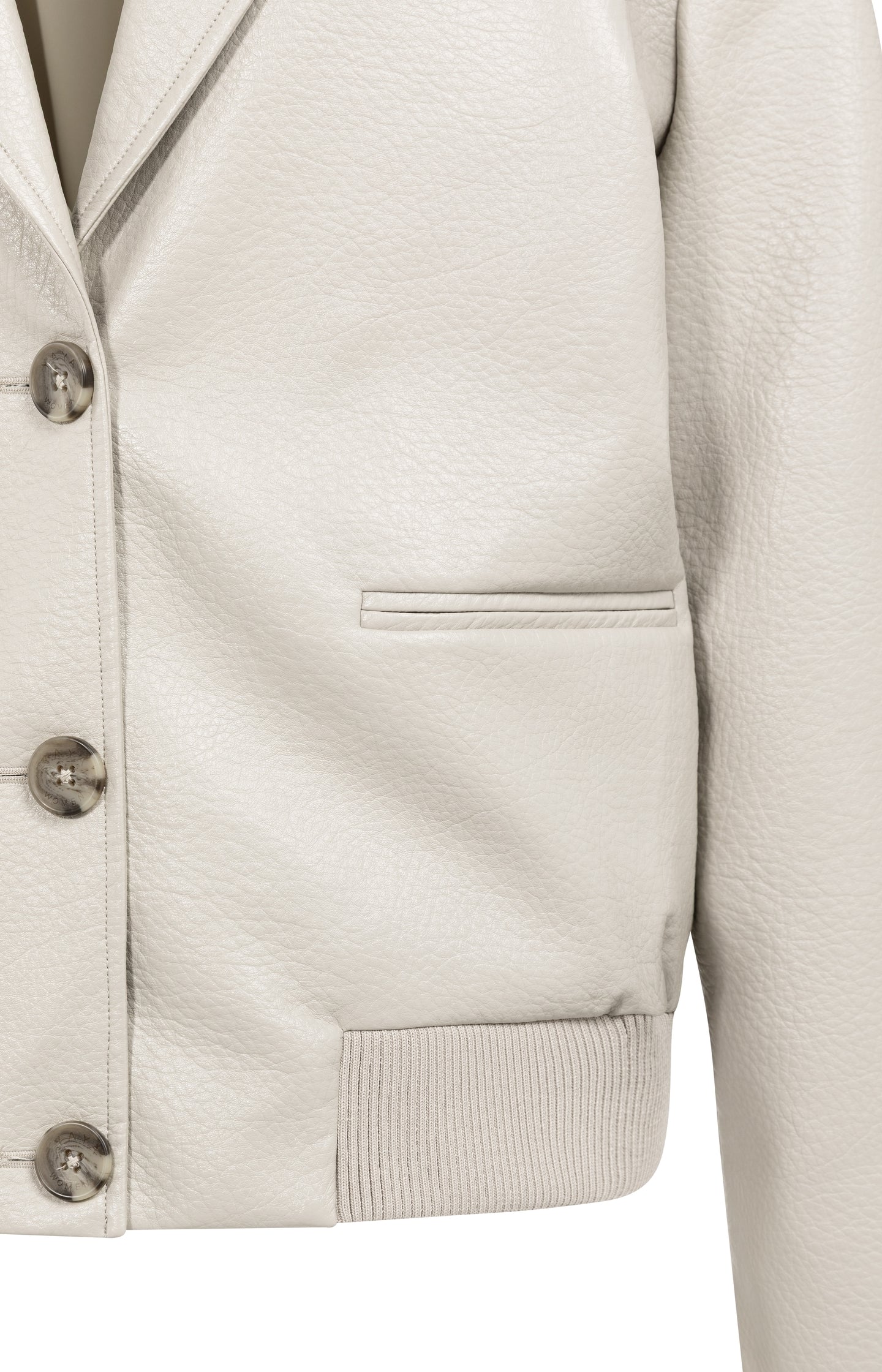 Oversized faux leather jacket with classic collar