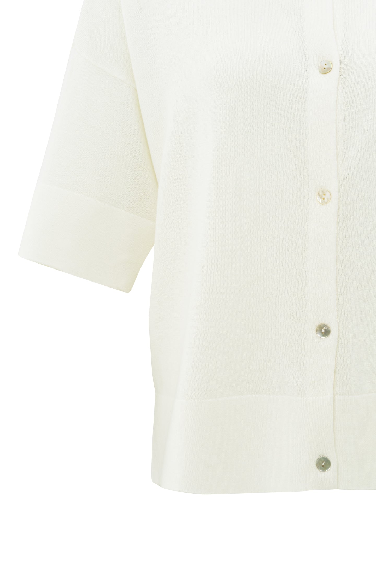 Oversized fine knit cardigan with short sleeves