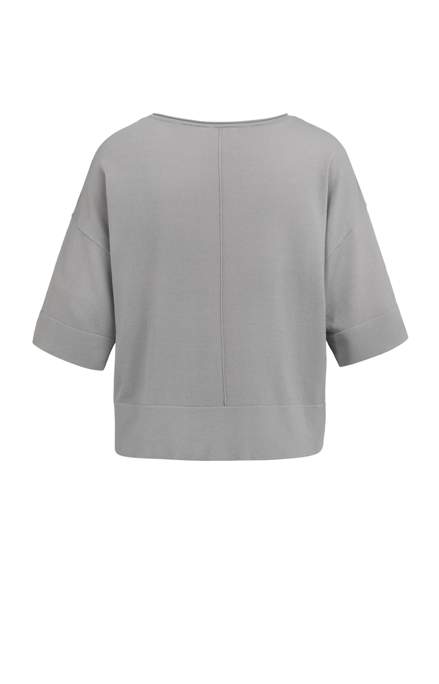 Oversized fine-knit T-shirt with boat neckline