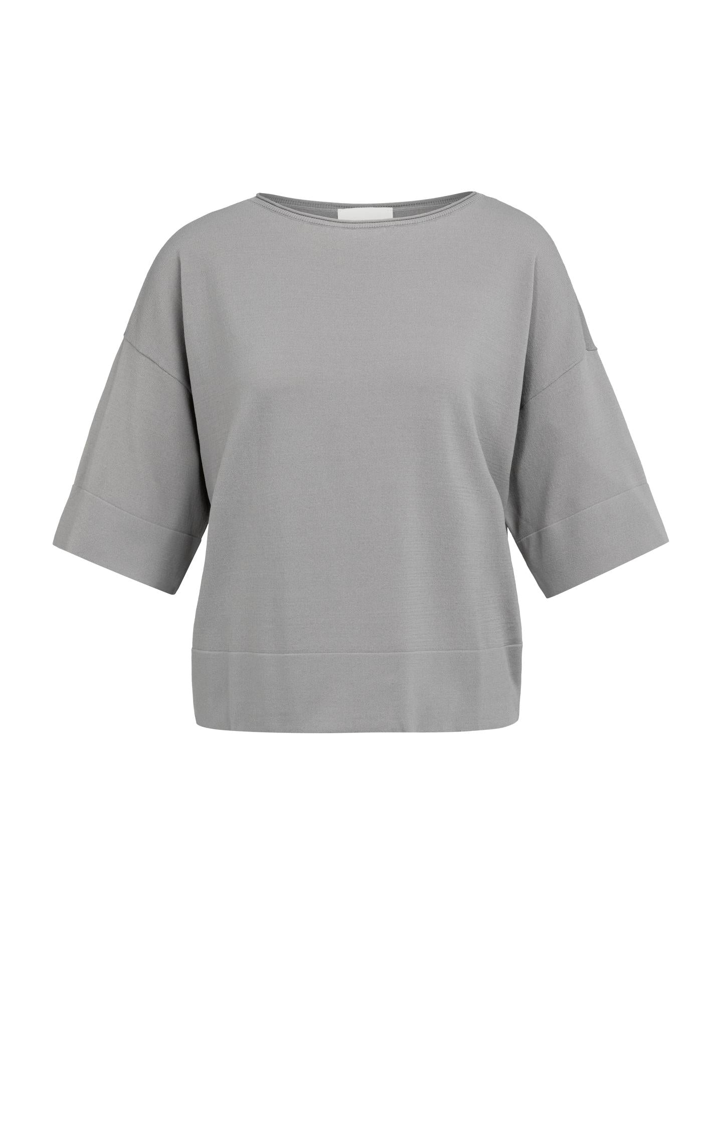 Oversized fine-knit T-shirt with boat neckline