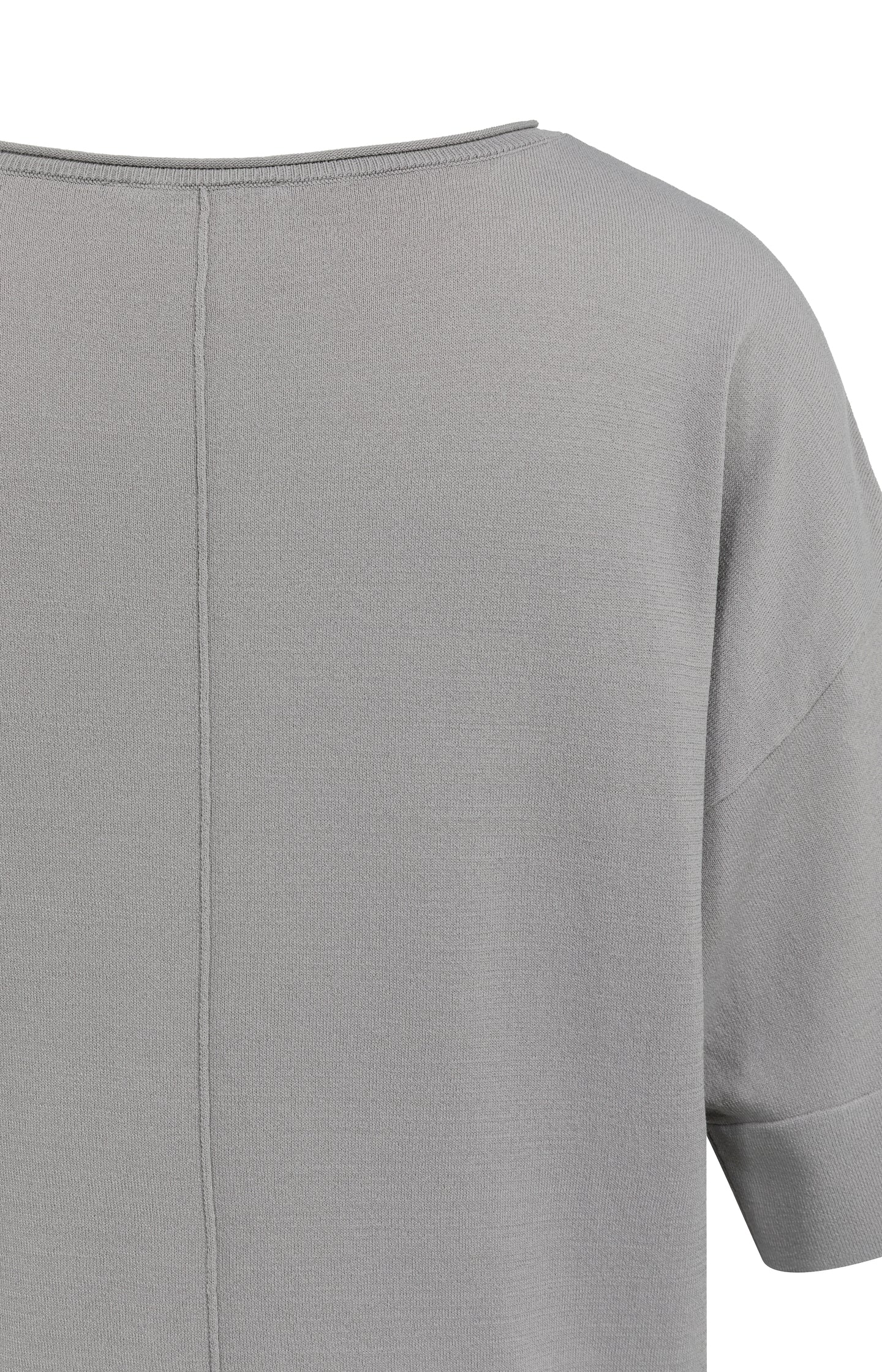 Oversized fine-knit T-shirt with boat neckline