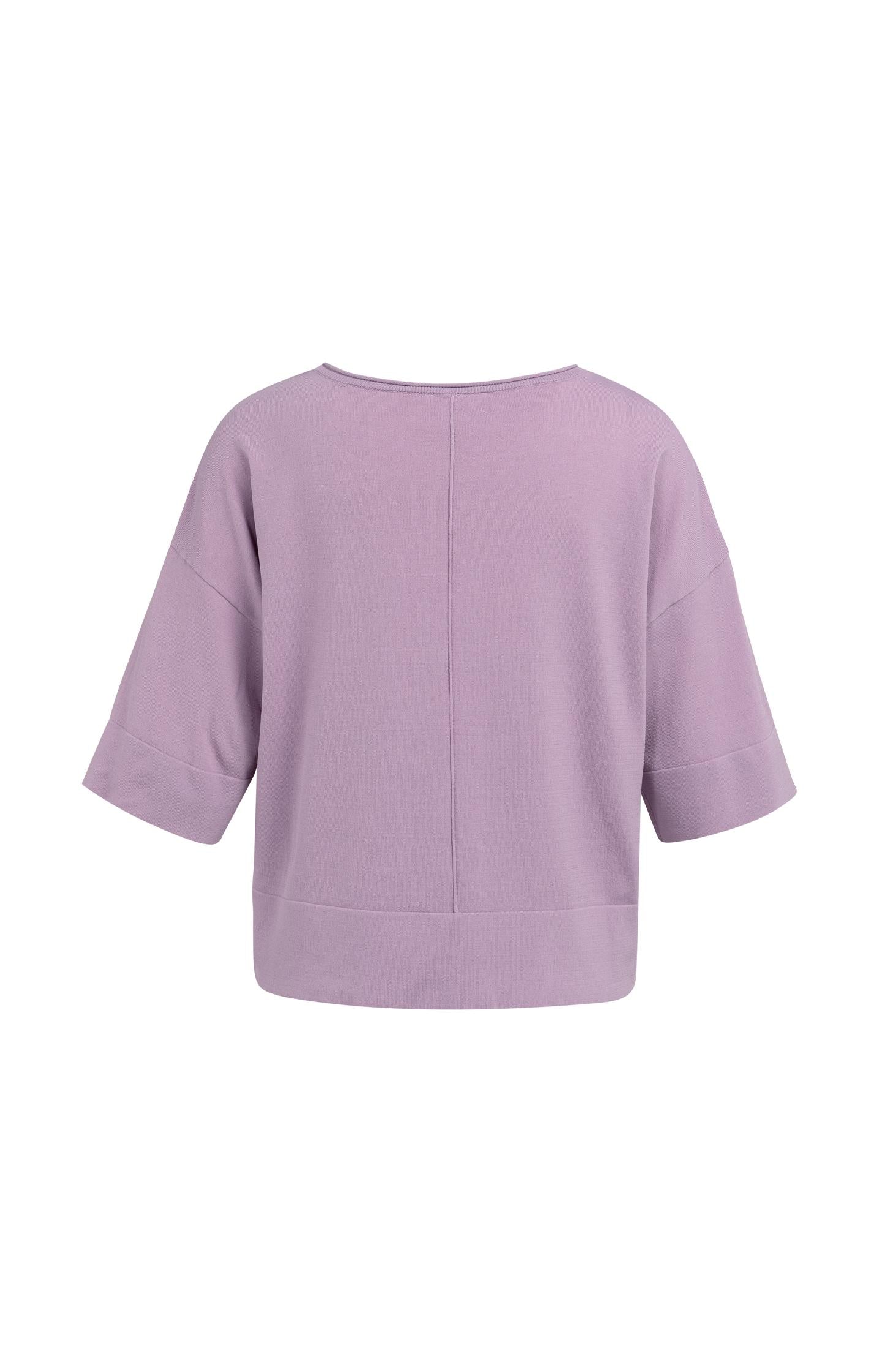 Oversized fine-knit T-shirt with boat neckline