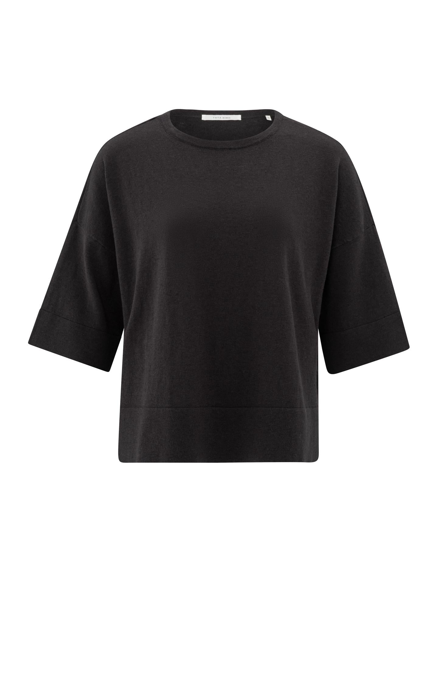 Oversized fine knitted T-shirt with mid-length sleeves - Type: product