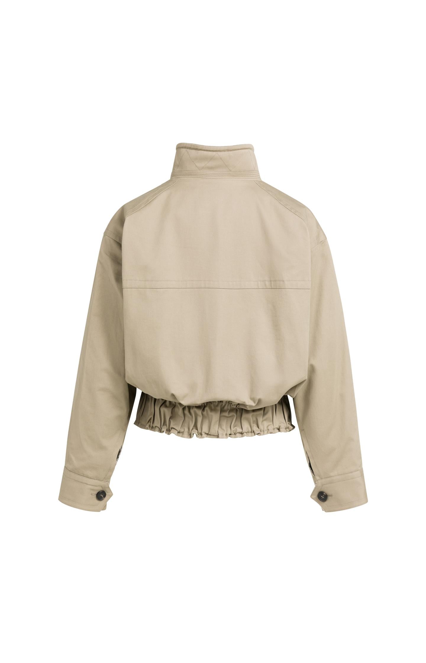 Oversized jacket with stand collar