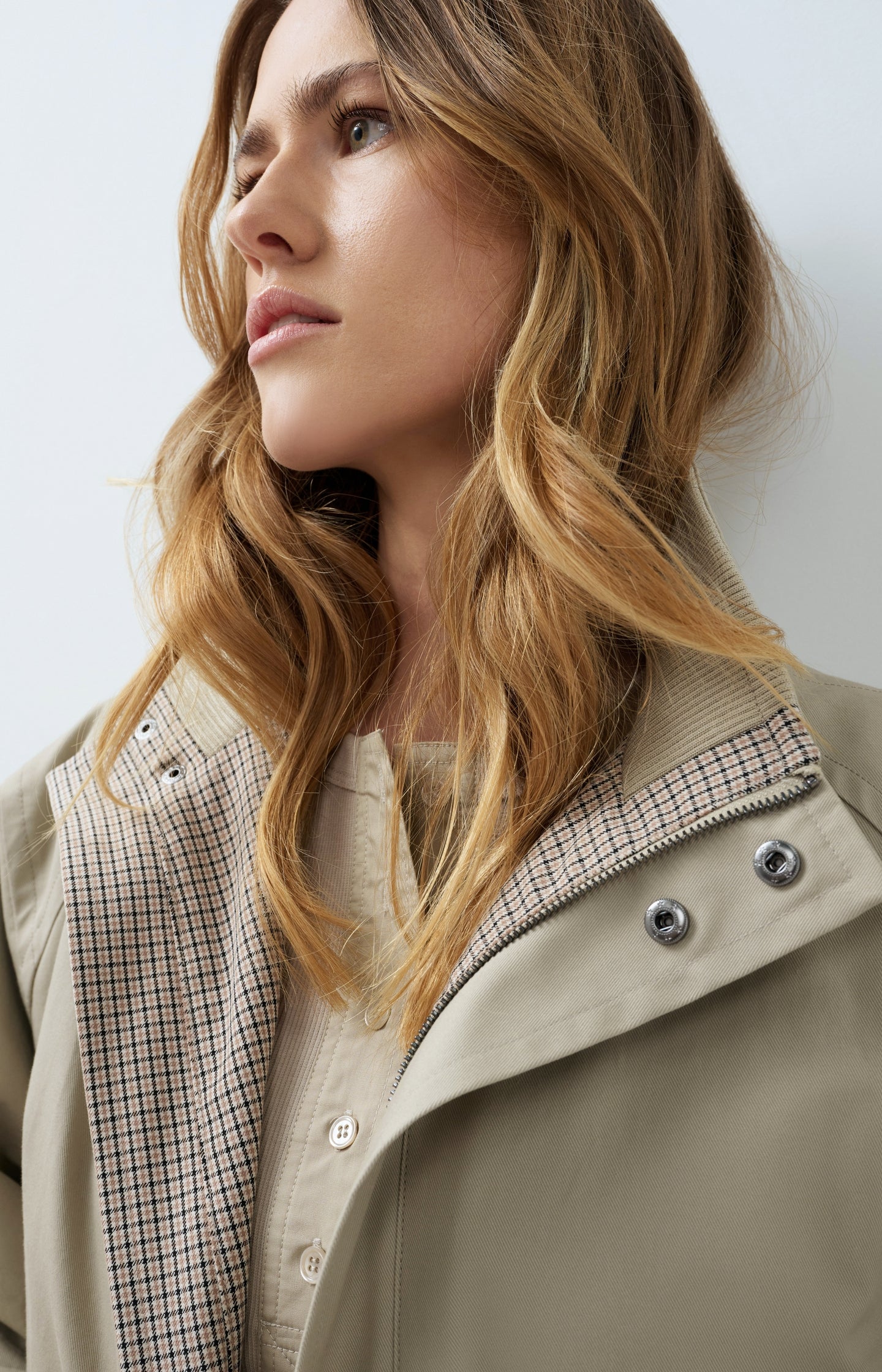 Oversized jacket with stand collar