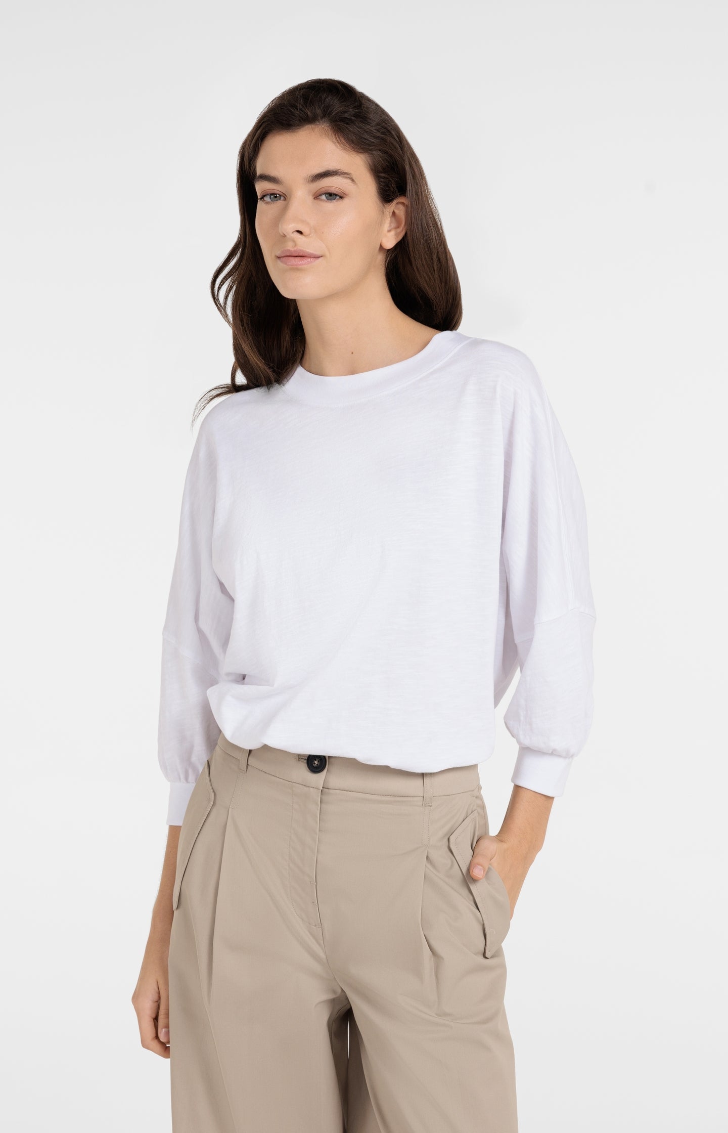 Oversized jersey top with elasticated cuffs