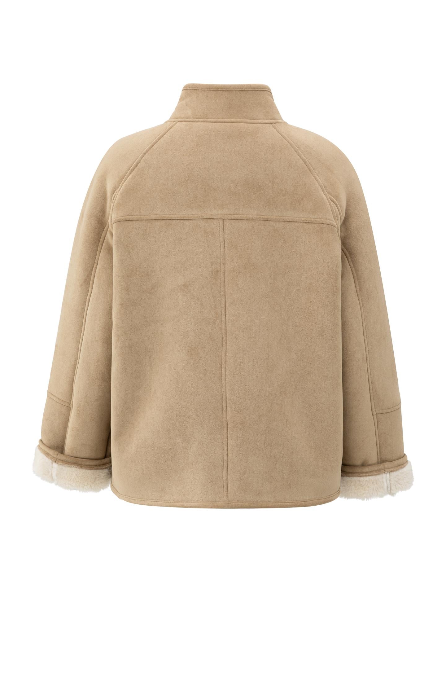 Oversized lammy coat with raglan sleeves