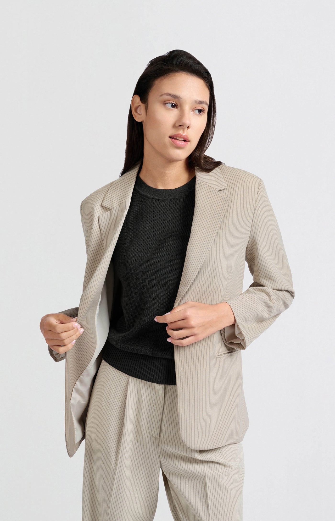 YAYA B.V / Damen-Blazer / Oversize-Nadelstreifenblazer