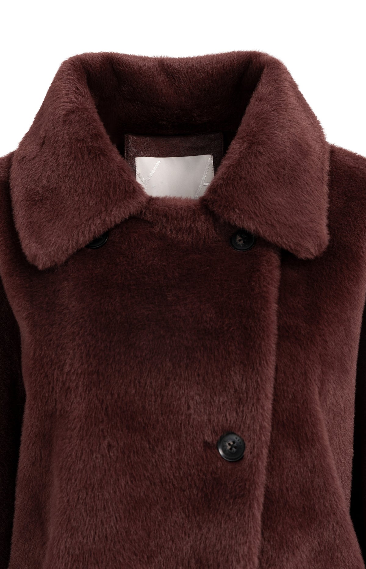 Oversized reversible faux fur jacket - Bitter Chocolate Red