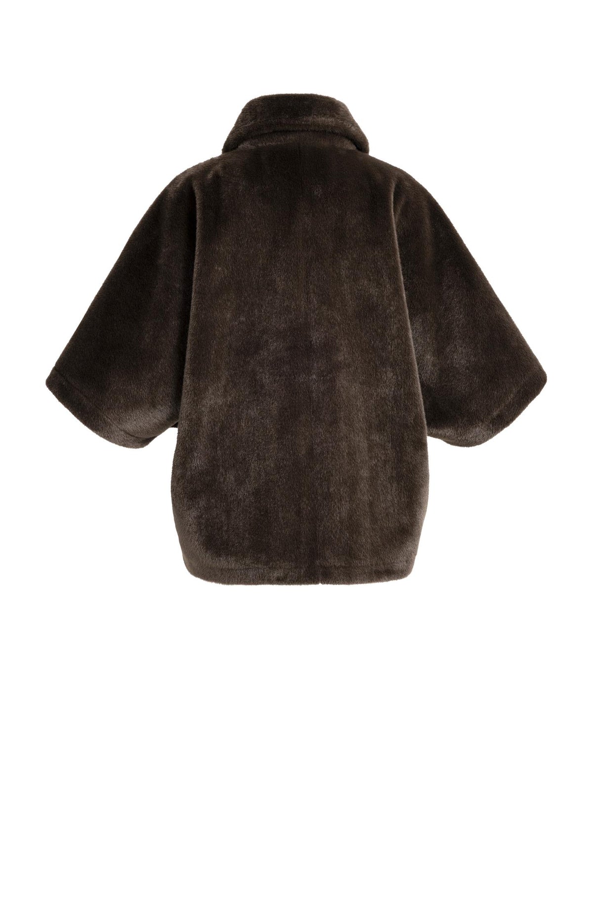 Oversized reversible faux fur jacket - Delicioso Brown
