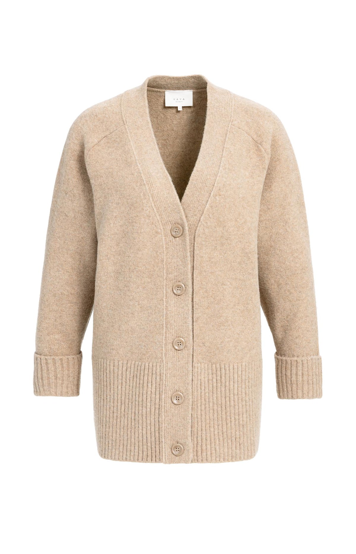 Oversized rib-knit cardigan - Dark Anthracite Melange
