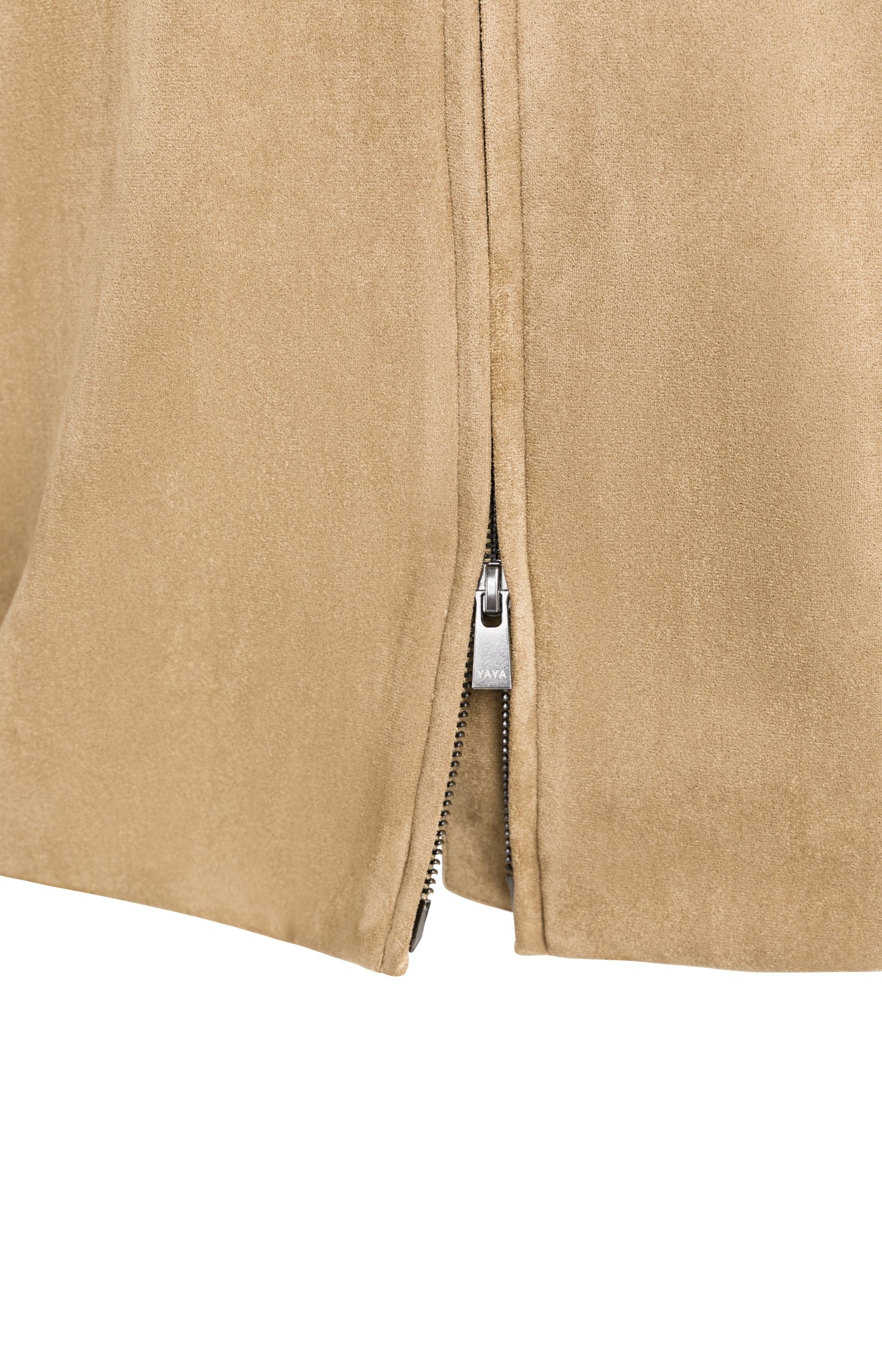 Oversized suedine jacket with short sleeves