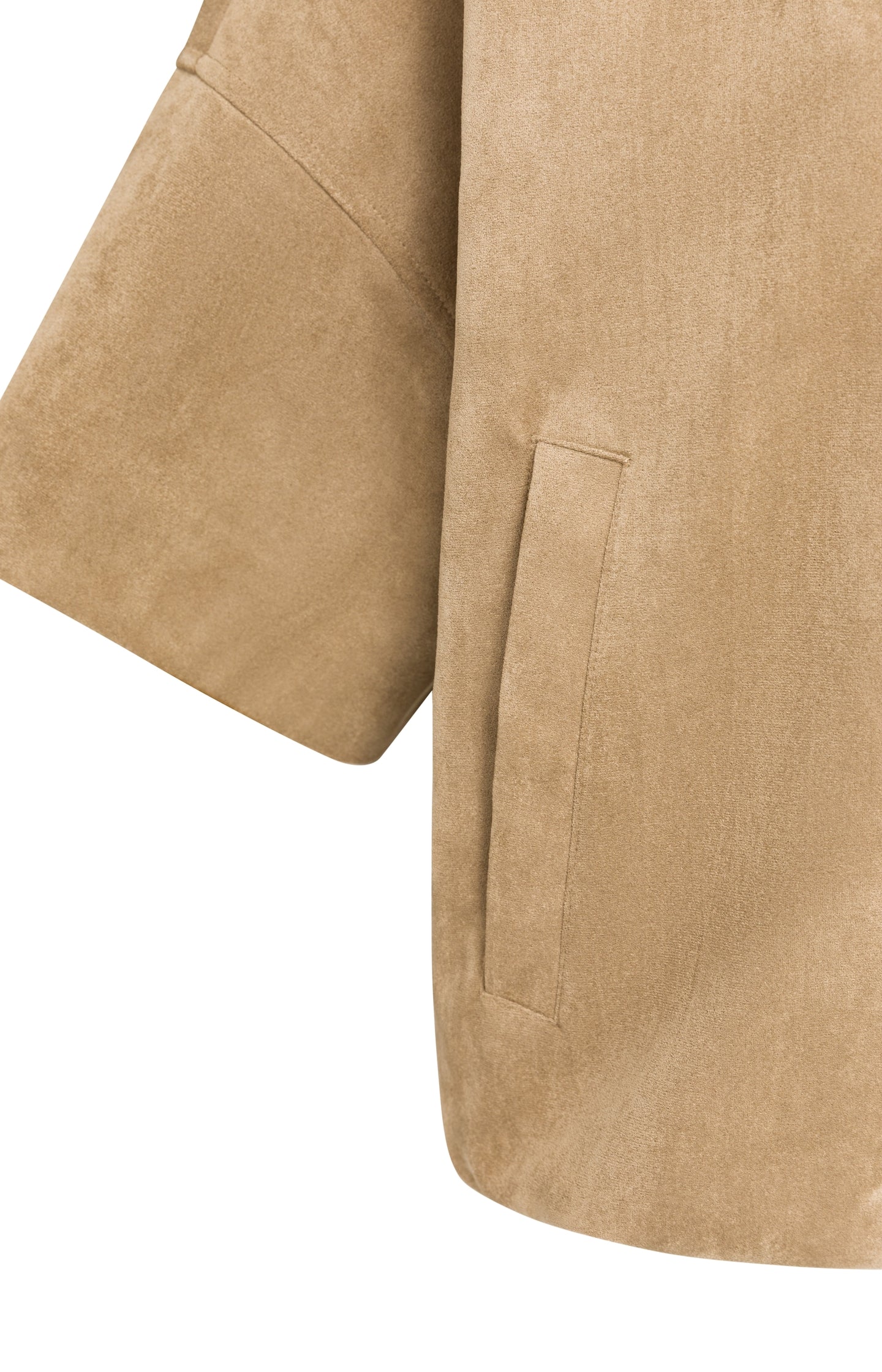 Oversized suedine jacket with short sleeves