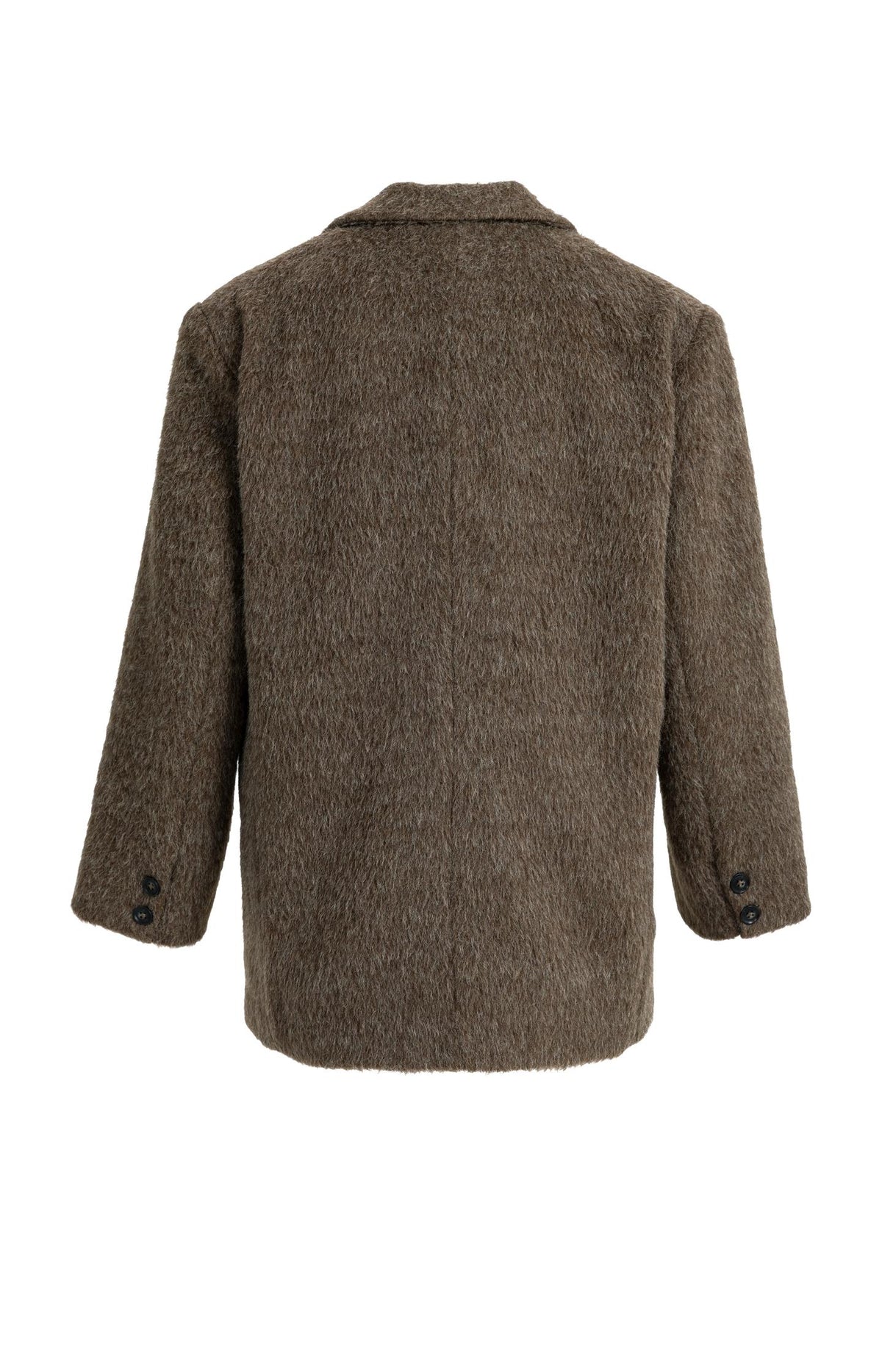 Oversized wool blend blazer jacket - Cocoa Brown Melange