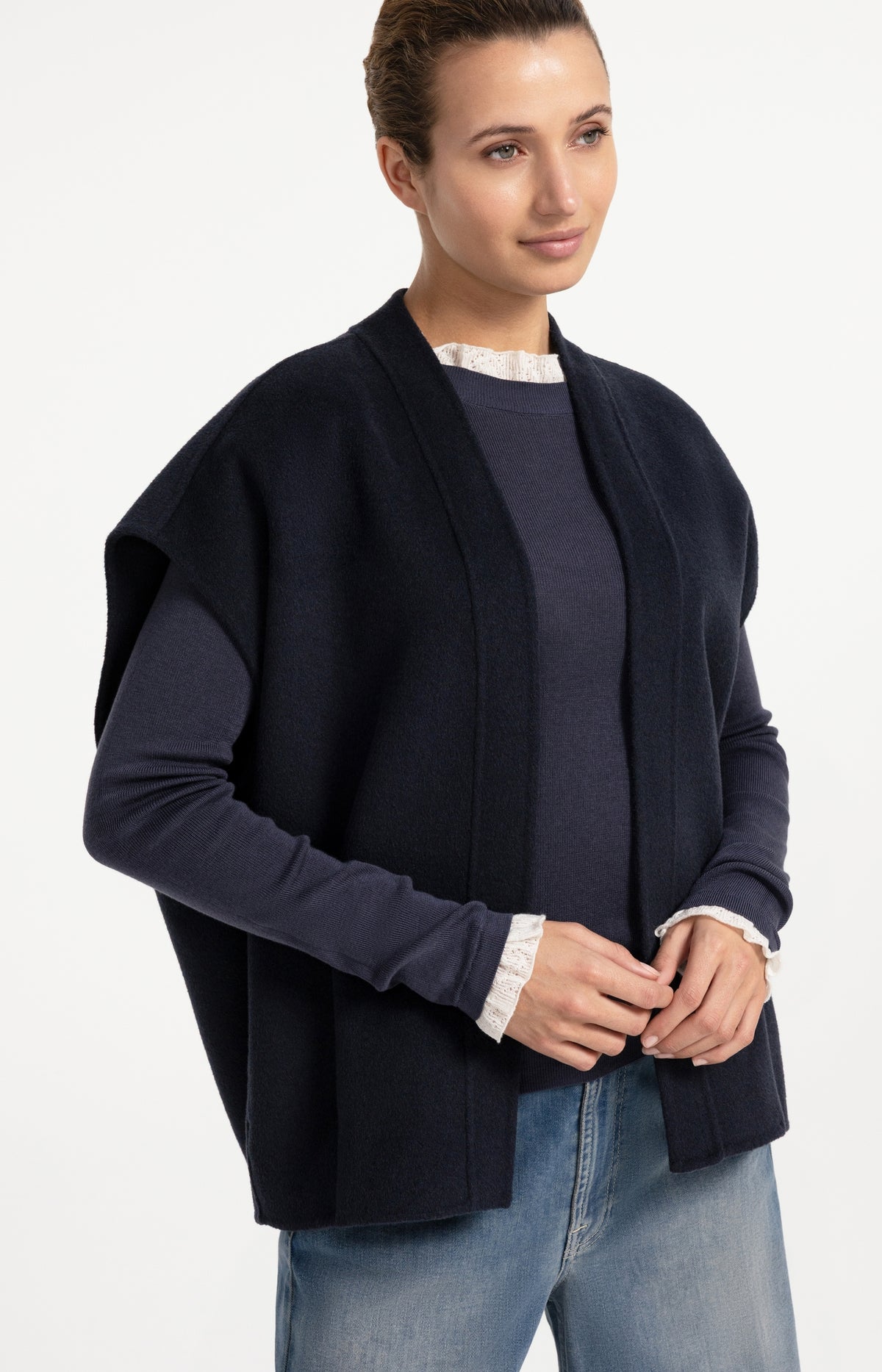 Oversized wool blend bodywarmer